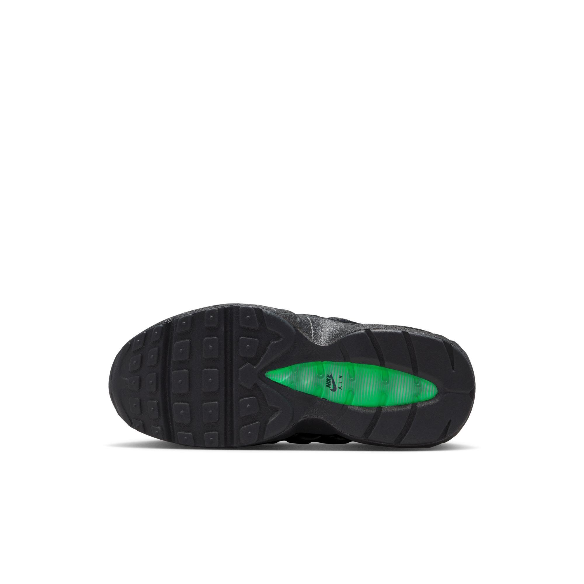 Nike Air Max 95 Recraft "Black/Green Shock/Pearl Grey" Preschool Boys' Shoe - BLACK/GREEN Thumbnail View 8