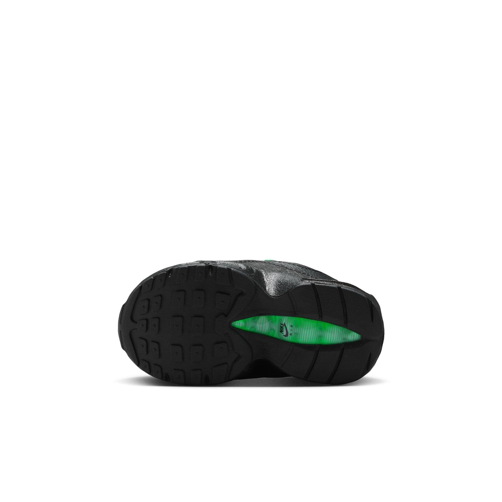 Nike Air Max 95 Recraft "Black/Green Shock/Pearl Grey" Toddler Boys' Shoe - BLACK/GREEN Thumbnail View 8