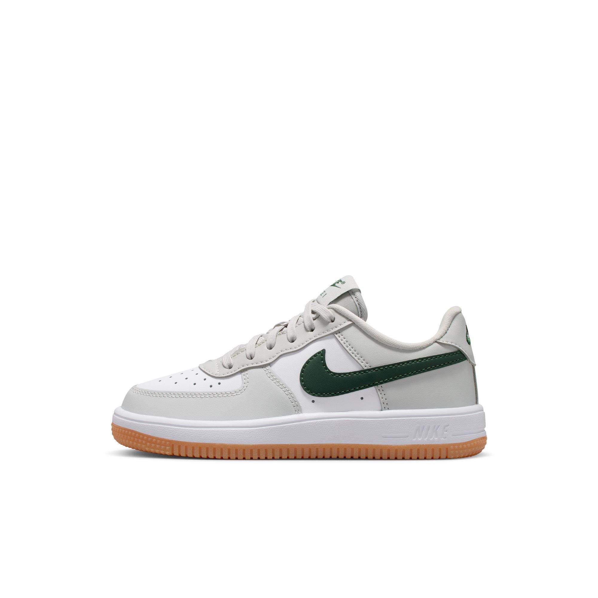 Nike Air Force 1 Preschool Boys' "Photon Dust/White/Fir/Gum Med Brown" Shoe
