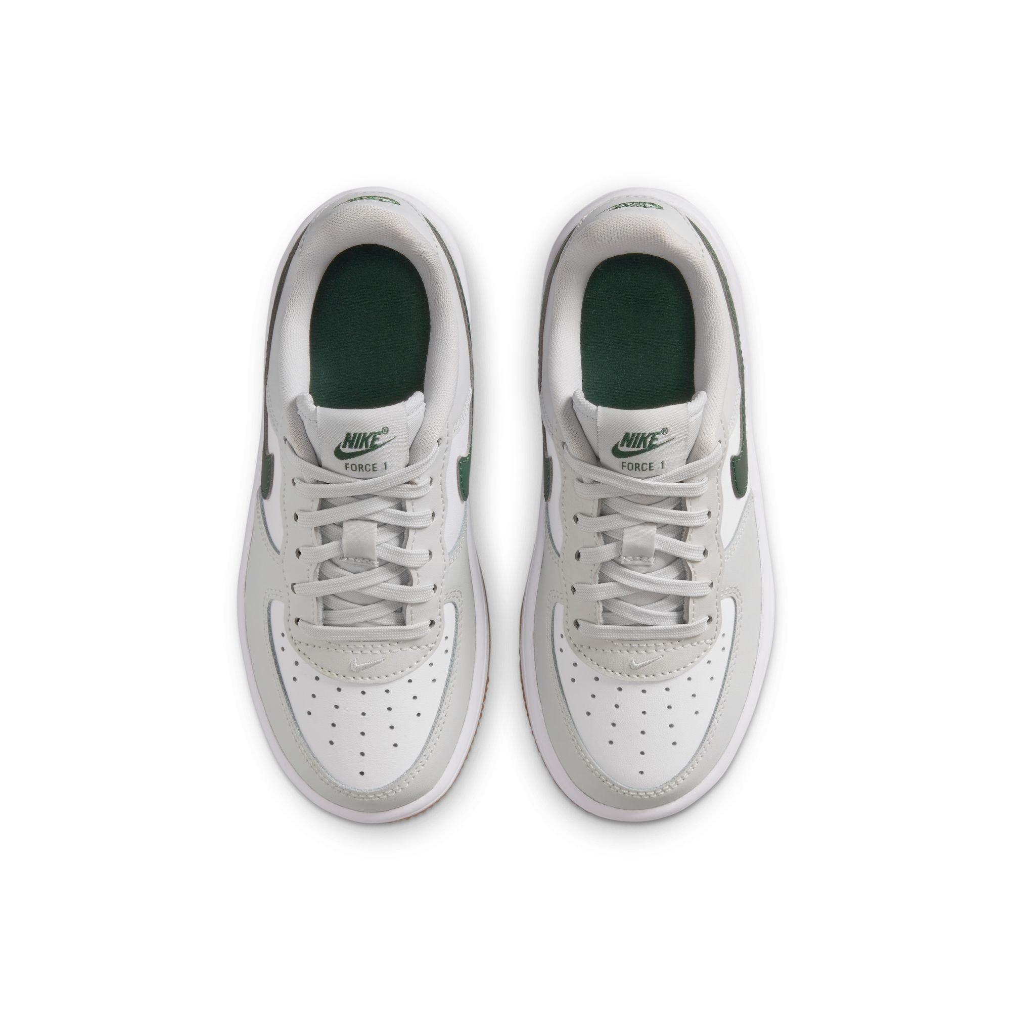 Nike Air Force 1 Preschool Boys' "Photon Dust/White/Fir/Gum Med Brown" Shoe