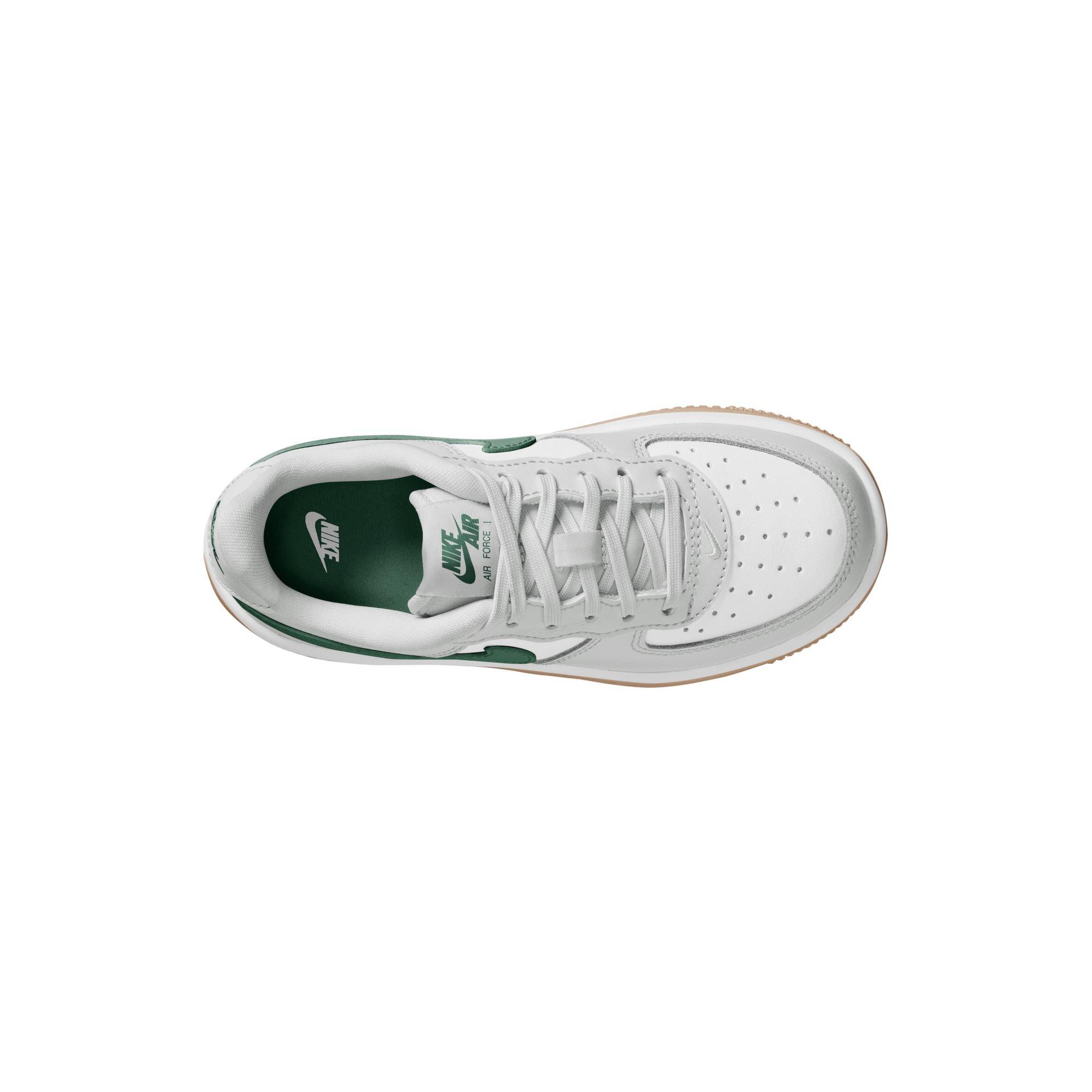 Nike Air Force 1 Preschool Boys' "Photon Dust/White/Fir/Gum Med Brown" Shoe