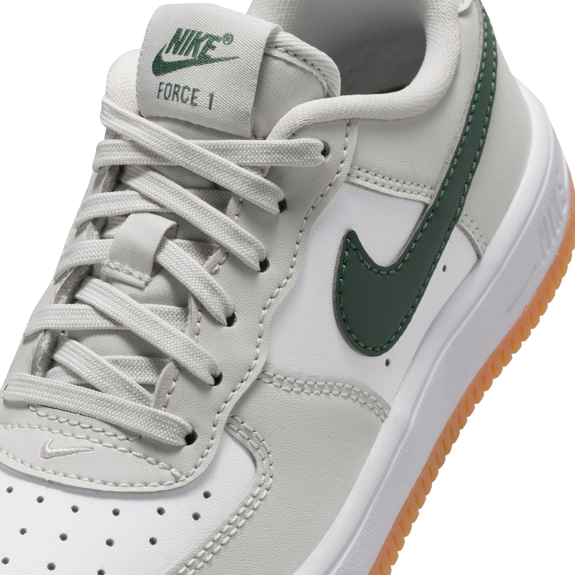 Nike Air Force 1 Preschool Boys' "Photon Dust/White/Fir/Gum Med Brown" Shoe