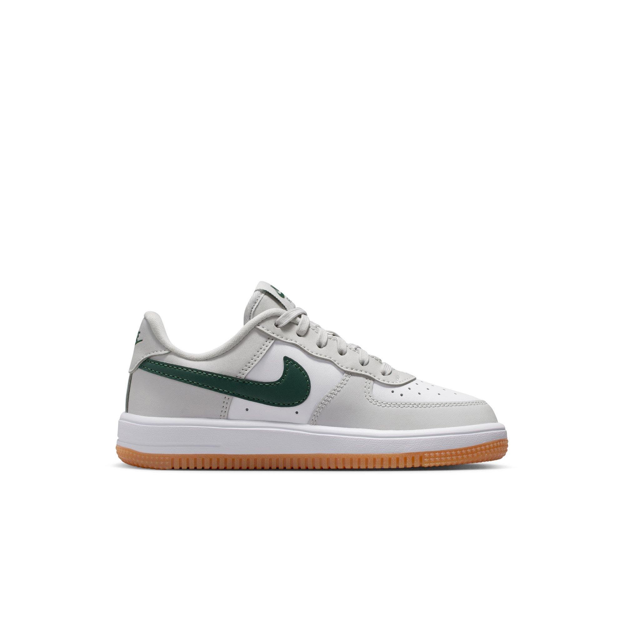 Nike Air Force 1 Preschool Boys' "Photon Dust/White/Fir/Gum Med Brown" Shoe