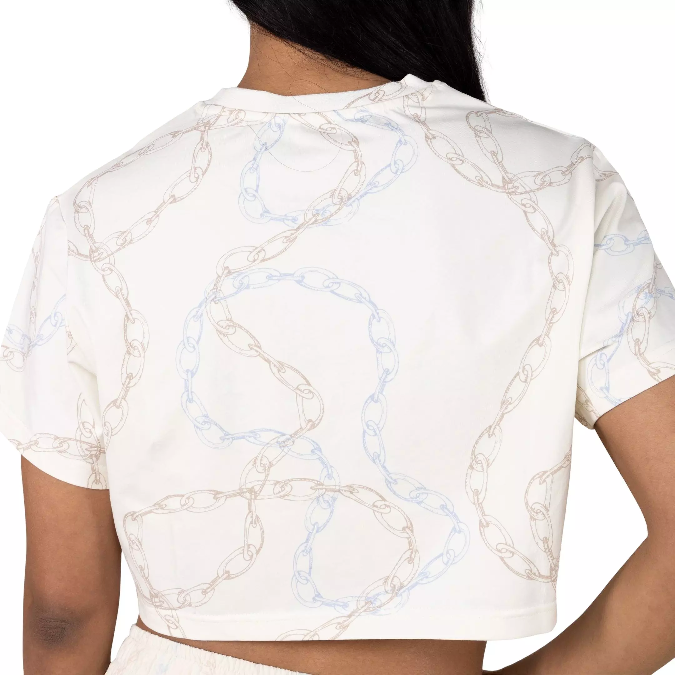 Smoke Rise Women's Cropped Fearless Chain Tee - OFF-WHITE