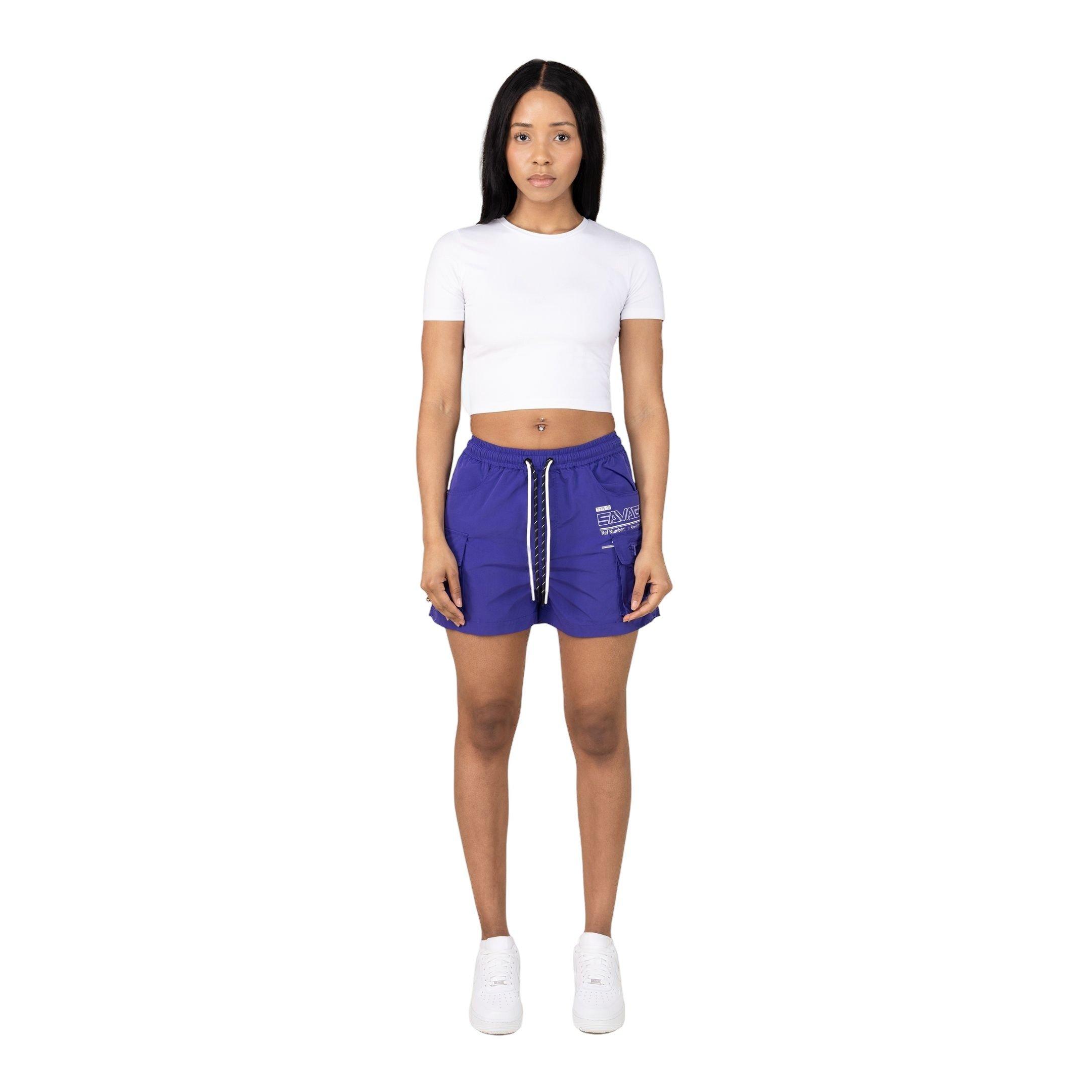 Smoke Rise Women's Woven Bungee Shorts - Bright Concord - PURPLE Thumbnail View 4
