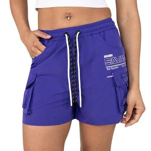 Smoke Rise Women's Woven Bungee Shorts - Bright Concord