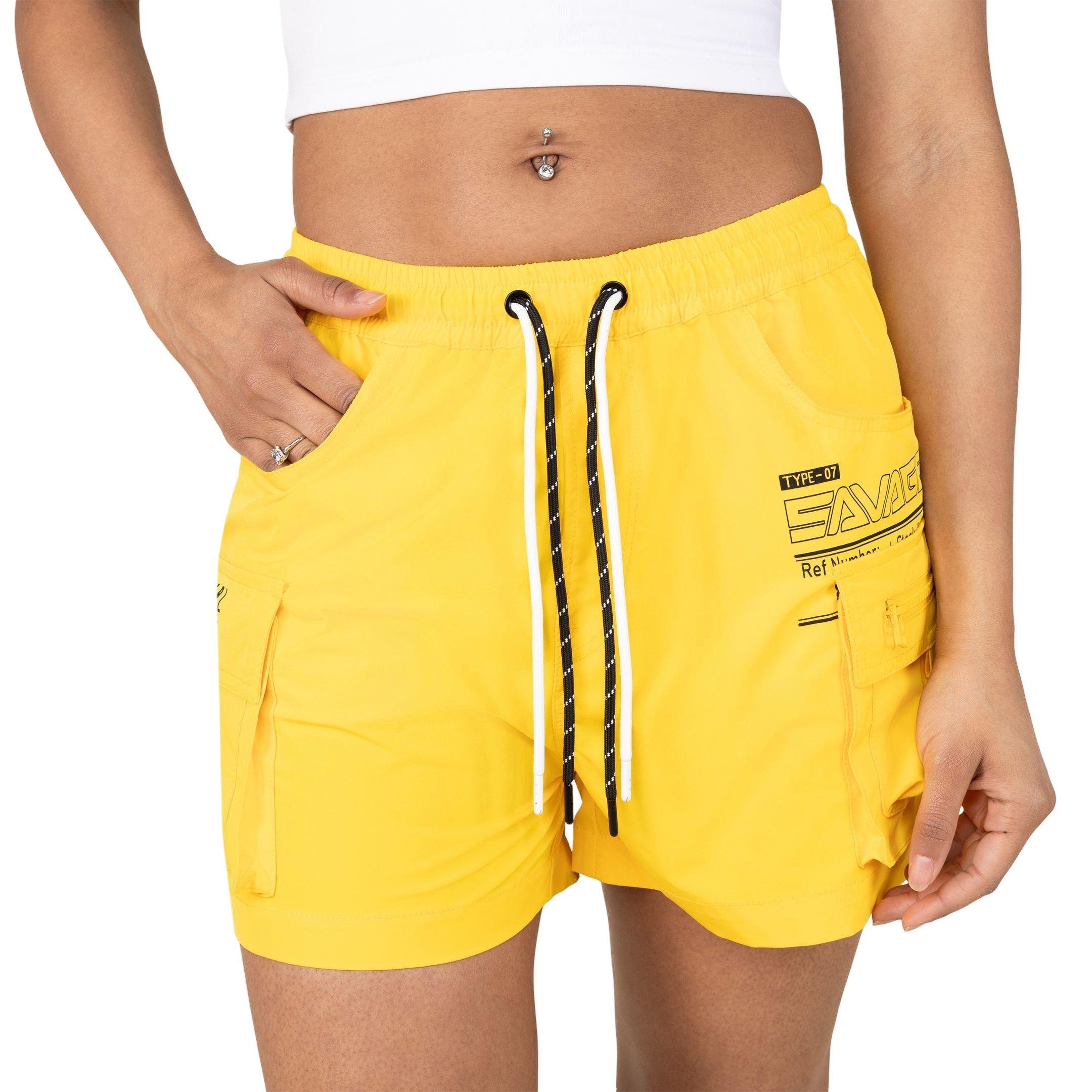 Smoke Rise Women's Woven Cargo Shorts - Speed Yellow - YELLOW Thumbnail View 1