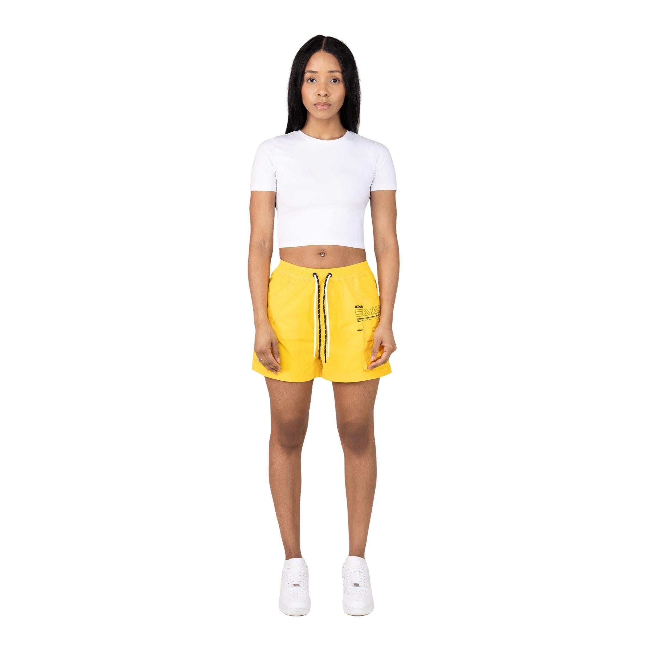 Smoke Rise Women's Woven Cargo Shorts - Speed Yellow - YELLOW Thumbnail View 4