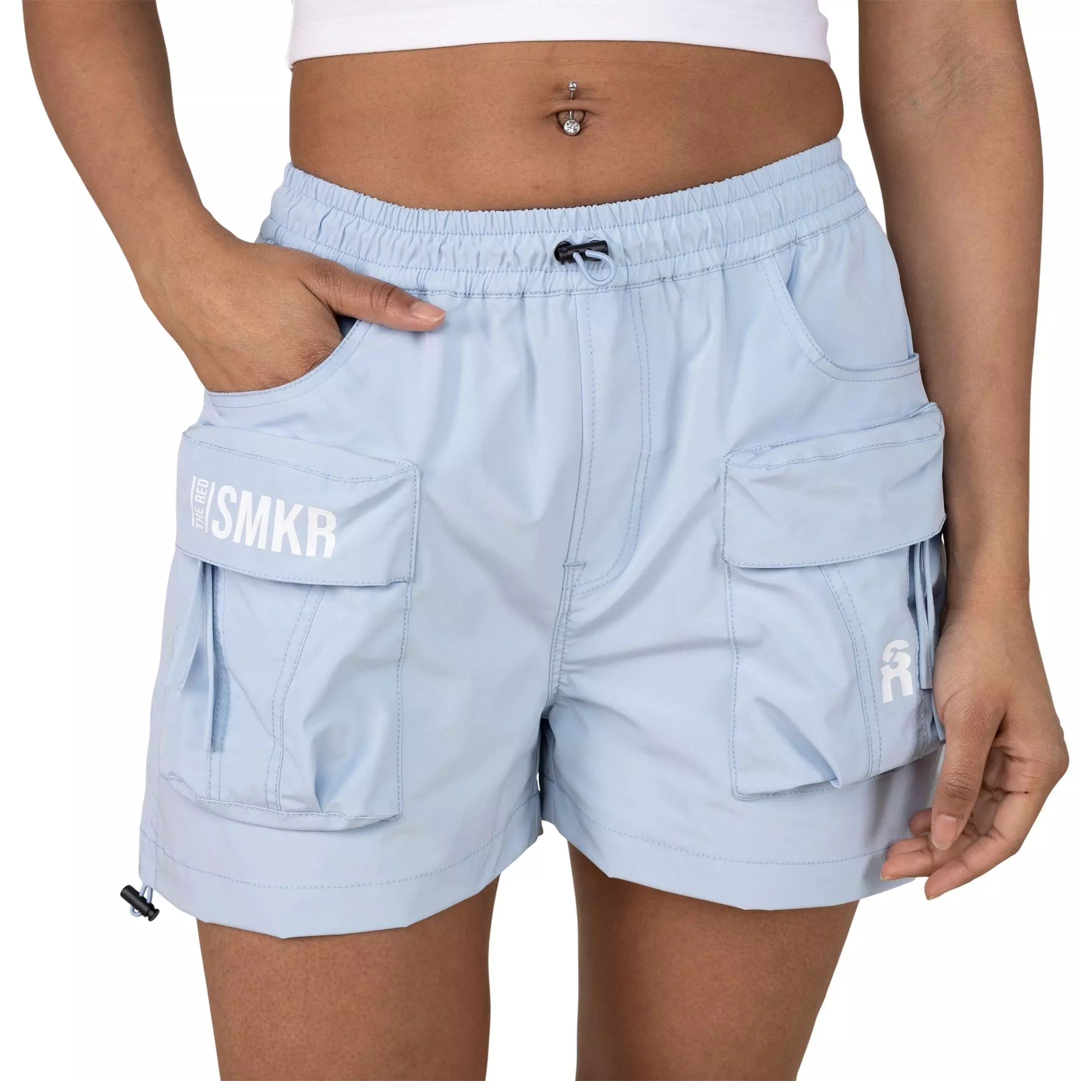 Smoke Rise Women's Woven Cargo Shorts - Blue Tint - BLUE