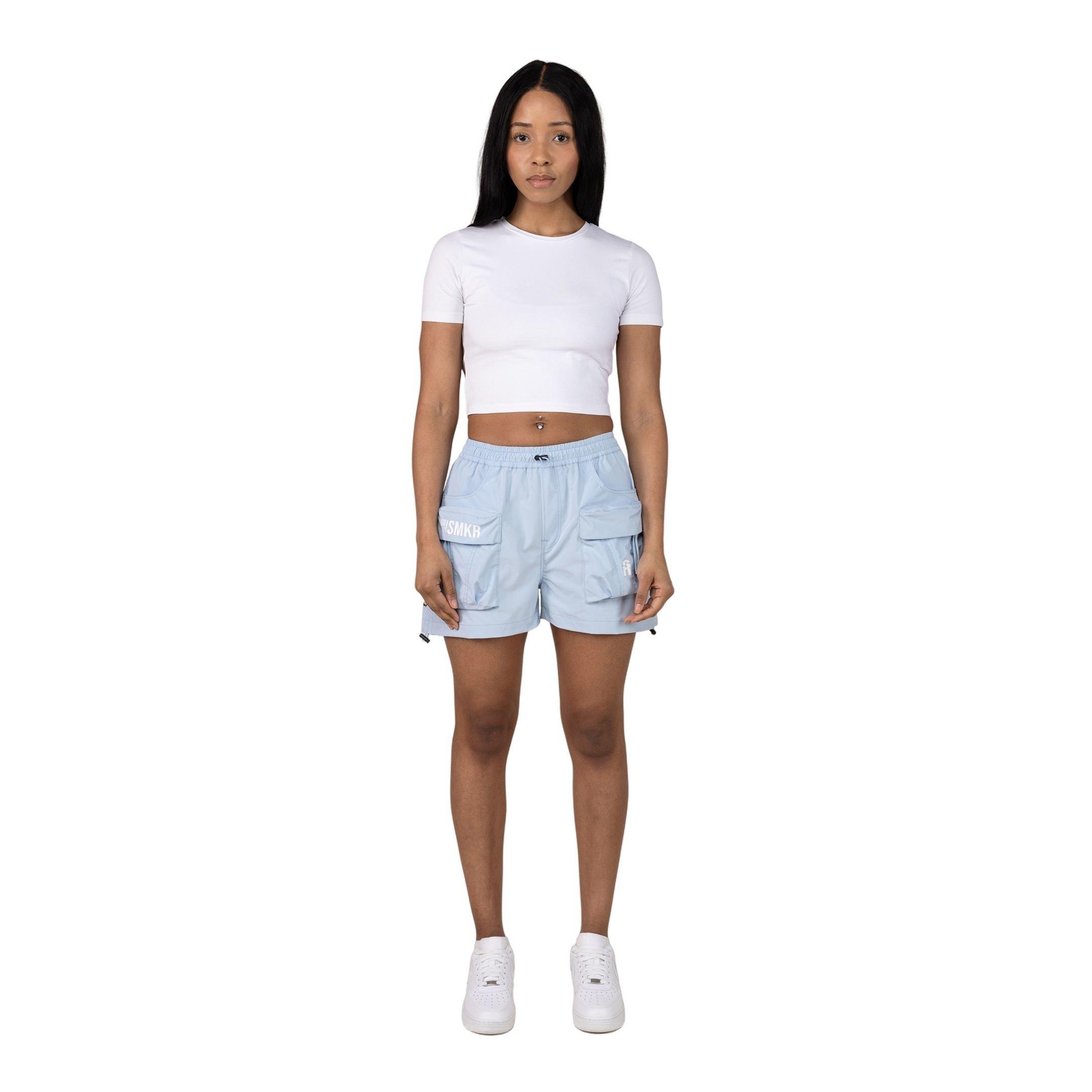 Smoke Rise Women's Woven Cargo Shorts - Blue Tint - BLUE Thumbnail View 4