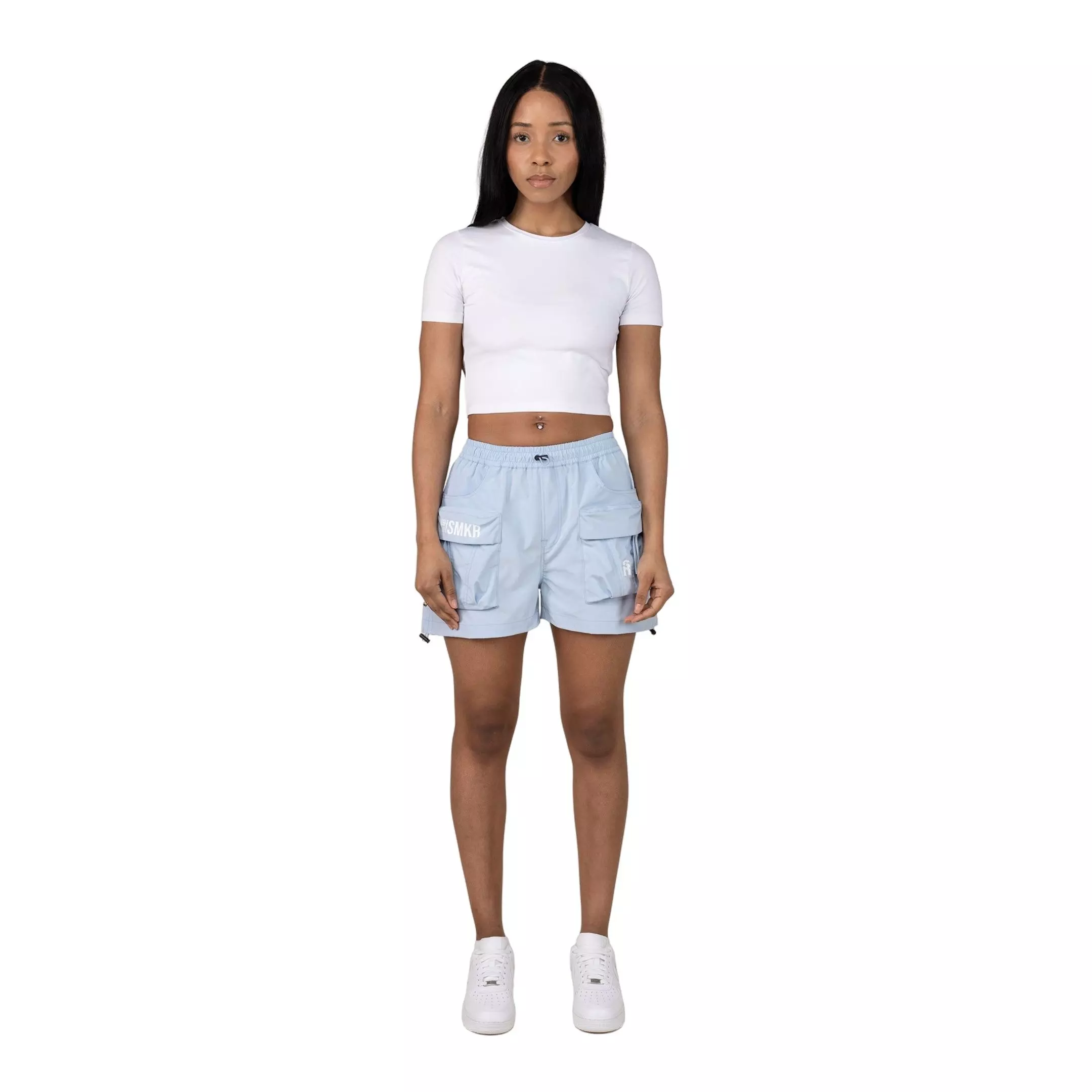 Smoke Rise Women's Woven Cargo Shorts - Blue Tint - BLUE