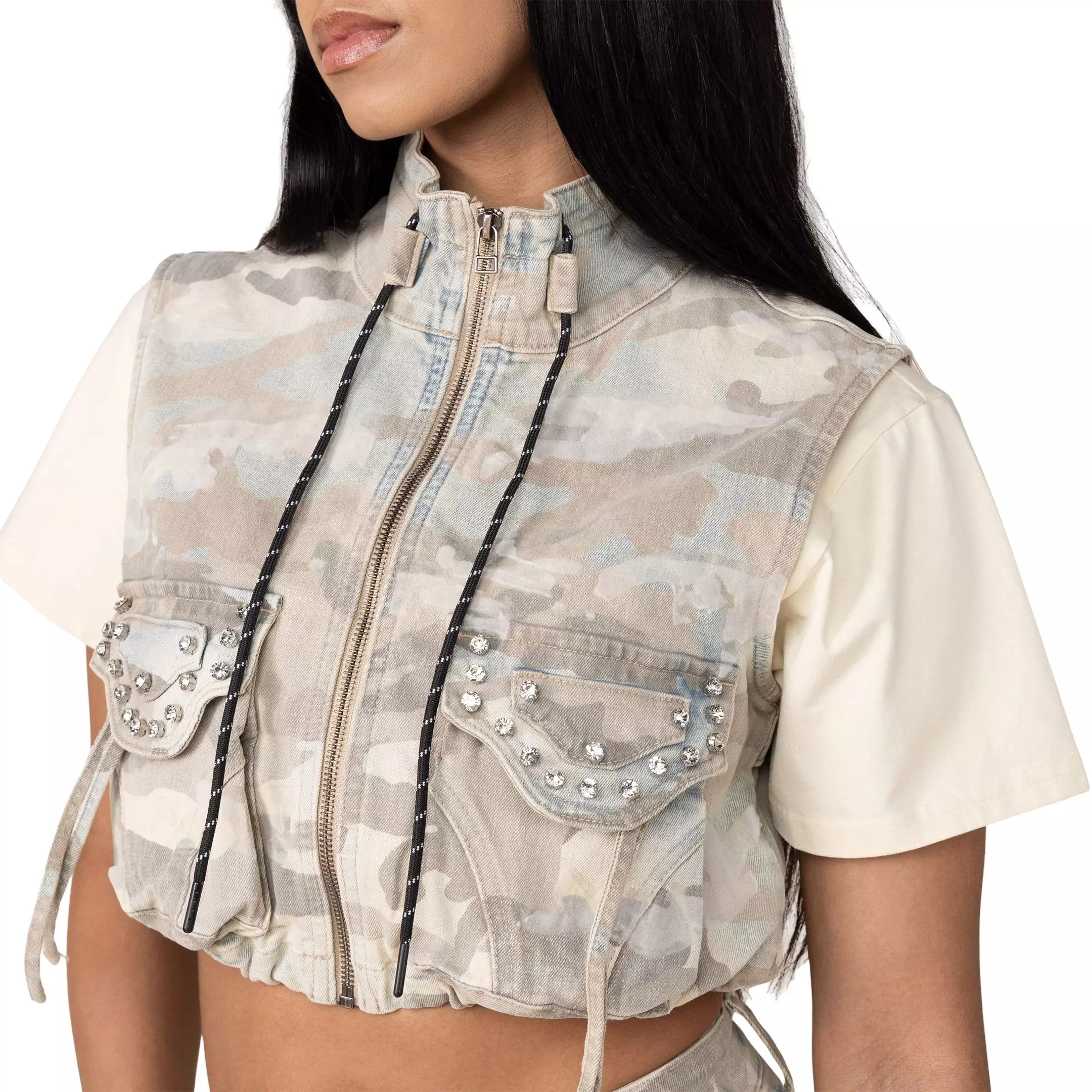 Smoke Rise Women's Denim Camo Vest - CAMOUFLAGE