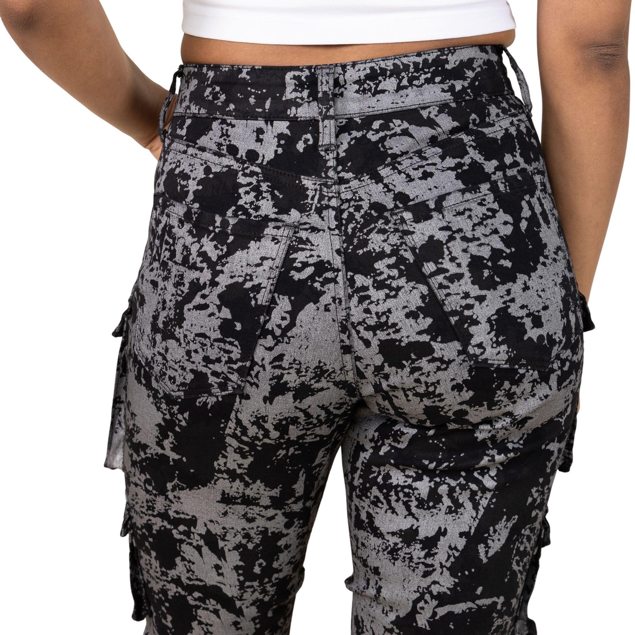 Smoke Rise Women's High Rise Stacked Met Twill Pants - BLACK Thumbnail View 6