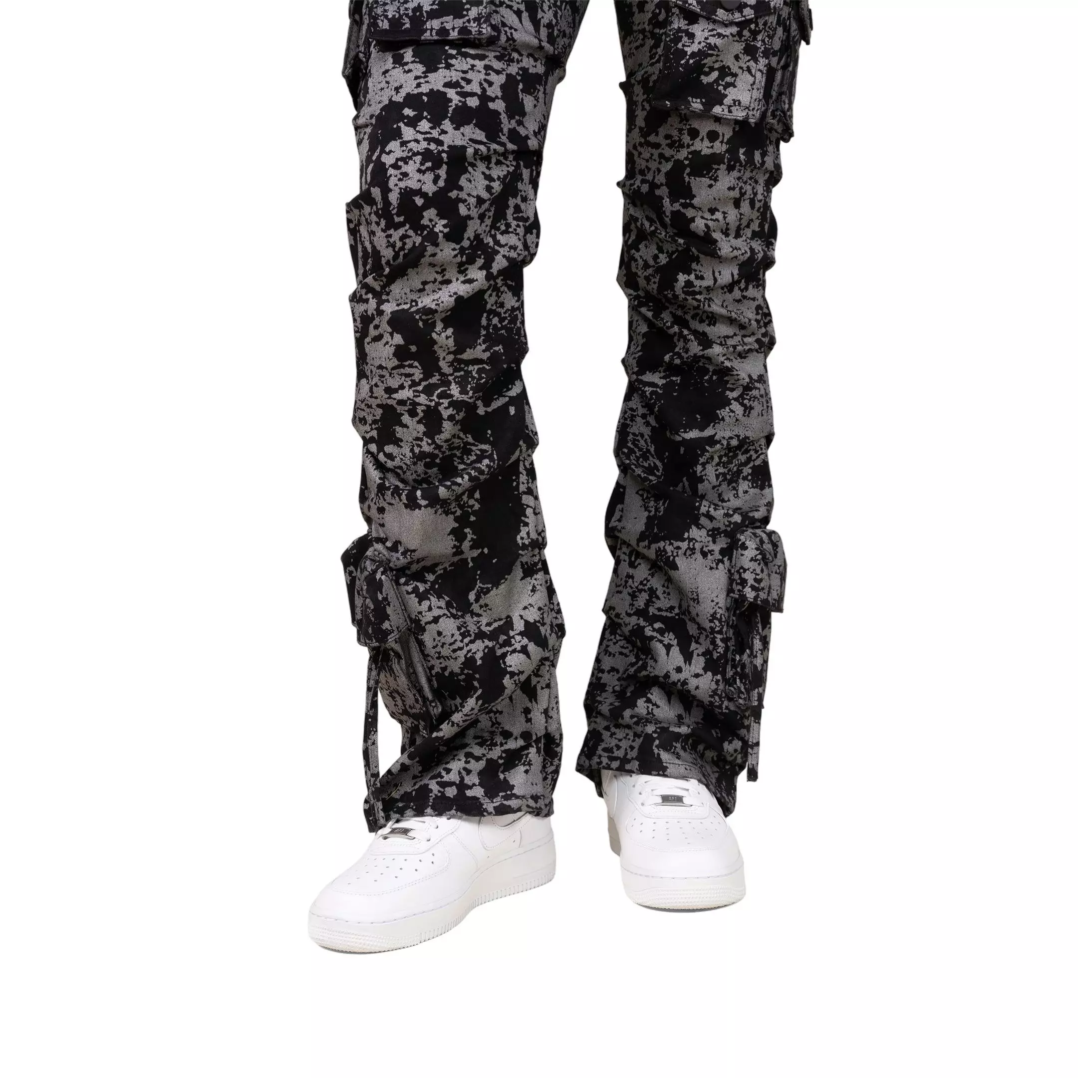 Smoke Rise Women's High Rise Stacked Met Twill Pants - BLACK