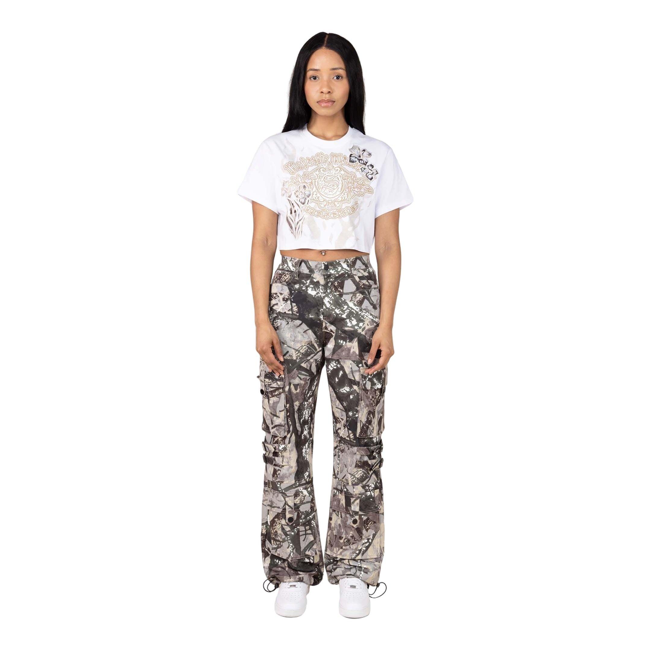 Smoke Rise Women's Woven Wide Leg Pants -&nbsp;​Camo - CAMOUFLAGE Thumbnail View 1