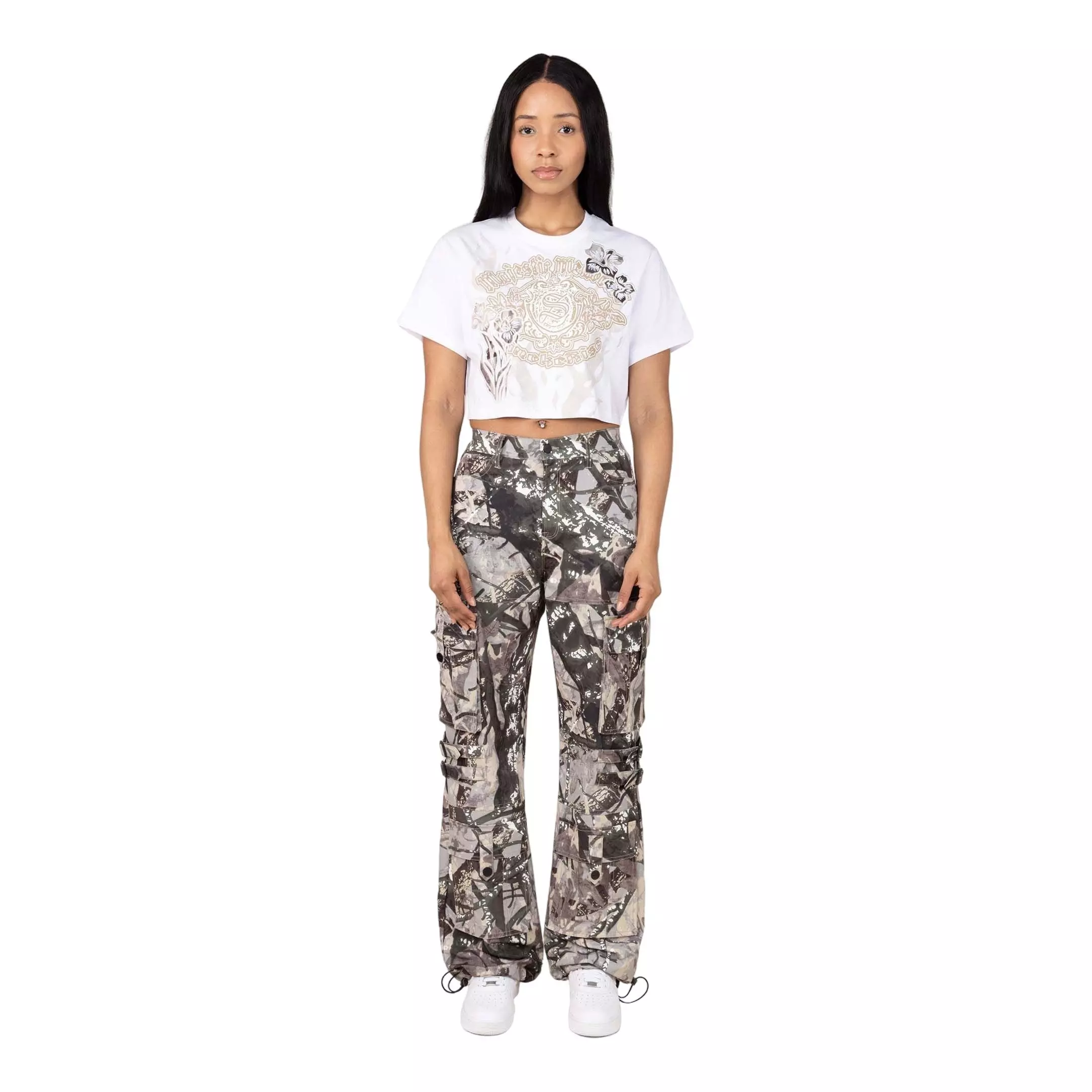 Smoke Rise Women's Woven Wide Leg Pants -&nbsp;​Camo - CAMOUFLAGE