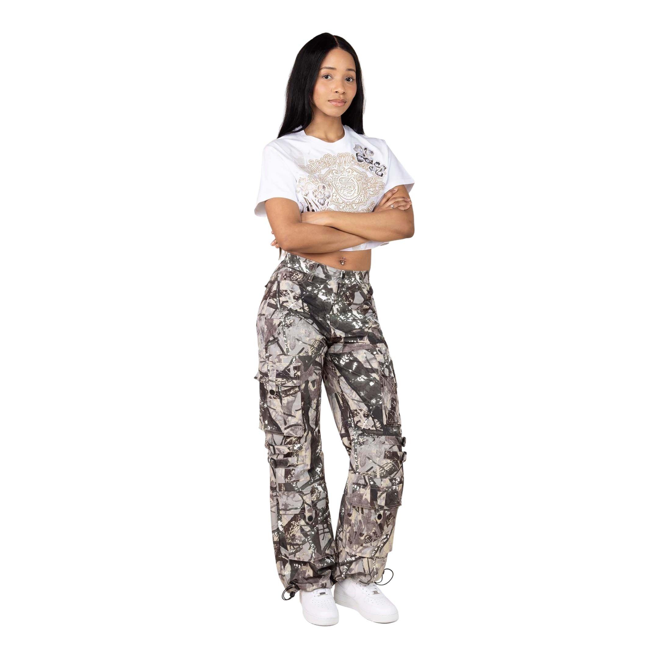 Smoke Rise Women's Woven Wide Leg Pants -&nbsp;​Camo - CAMOUFLAGE Thumbnail View 3