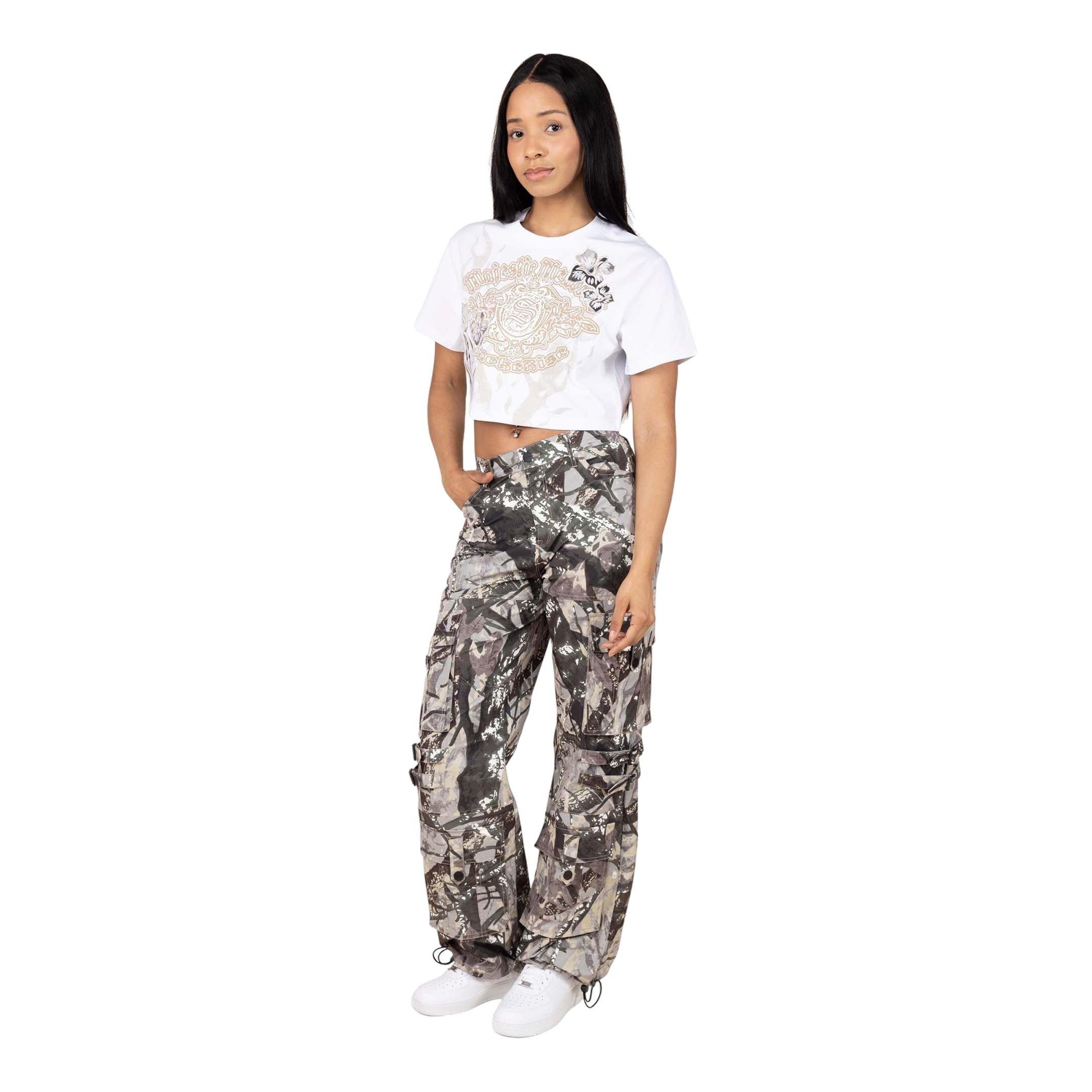 Smoke Rise Women's Woven Wide Leg Pants -&nbsp;​Camo - CAMOUFLAGE Thumbnail View 4