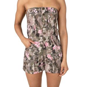 Smoke Rise Women's Tube Top Romper - Cherry Blossom Camo