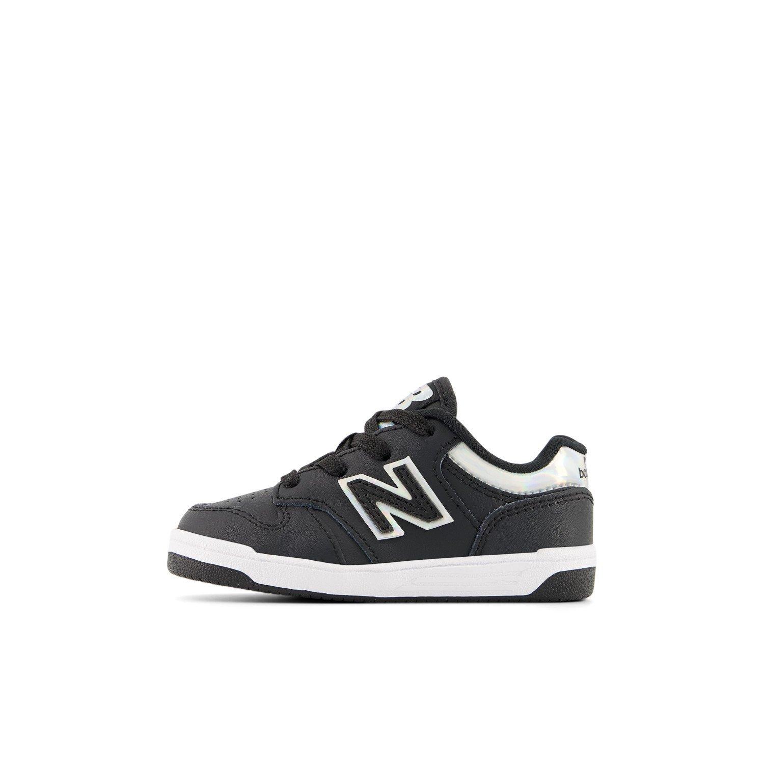 New Balance 480 Toddler Girls' "Black/Chrome" Shoe