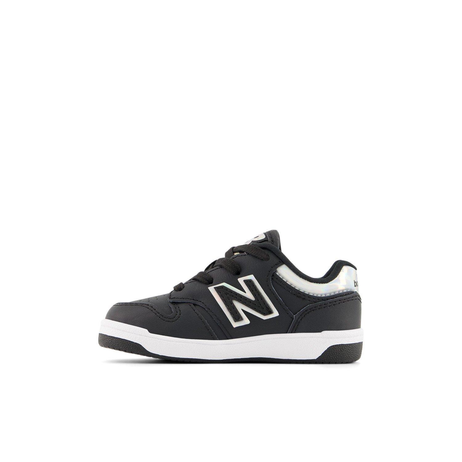 New Balance 480 Toddler Girls' "Black/Chrome" Shoe