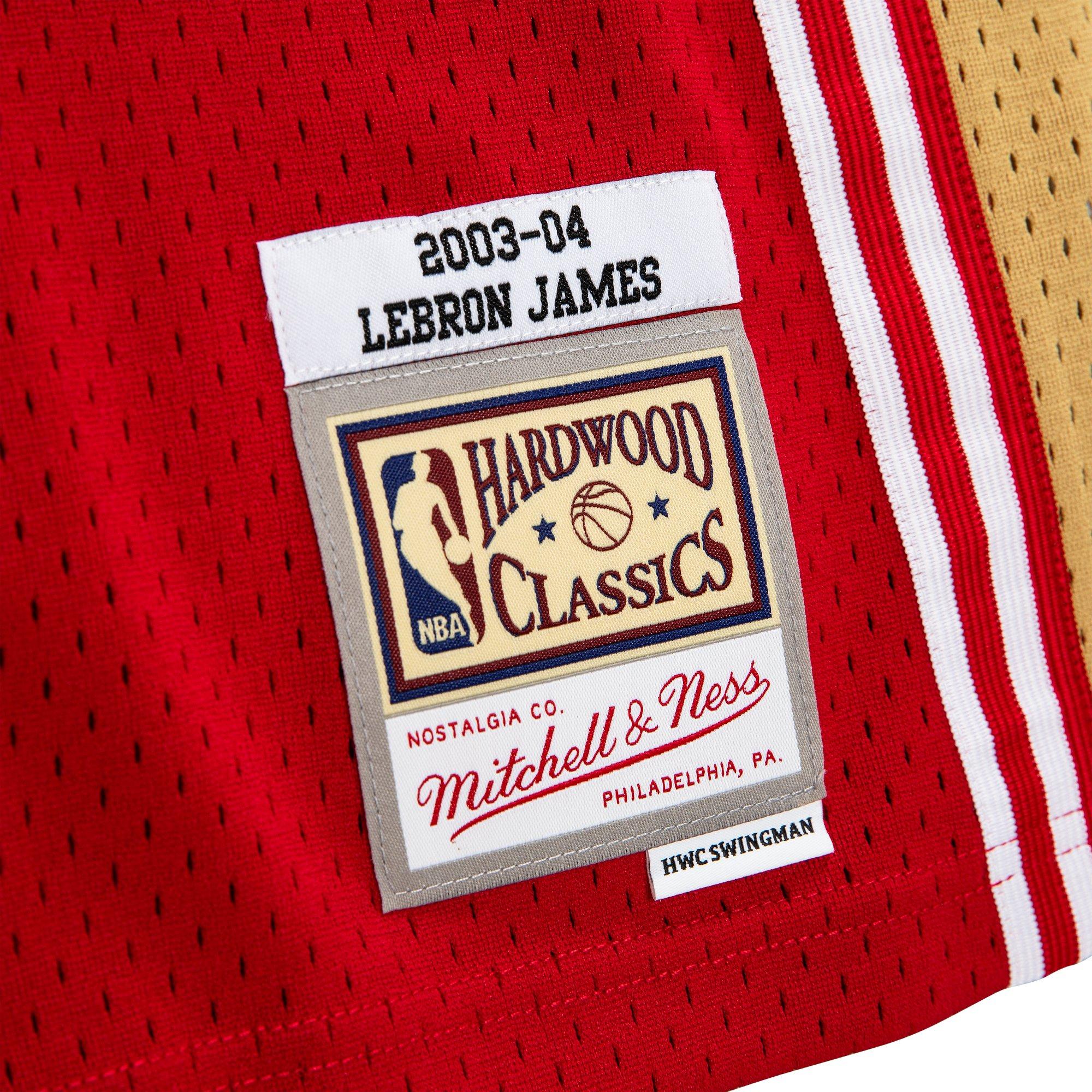 Mitchell & Ness Men's Cleveland Cavaliers Lebron James Road Jersey-Maroon - MAROON Thumbnail View 4