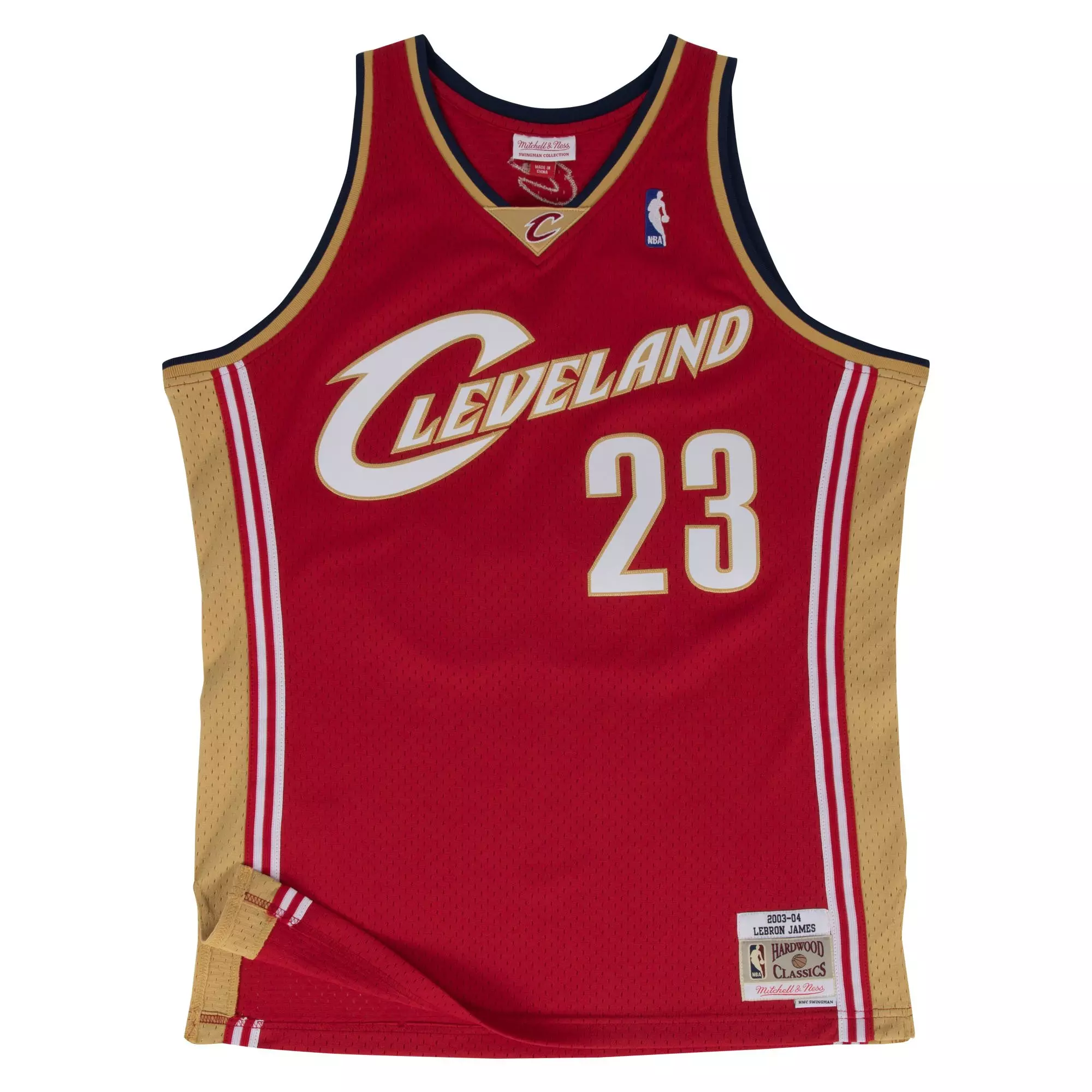 Mitchell & Ness Men's Cleveland Cavaliers Lebron James Road Jersey-Maroon - MAROON