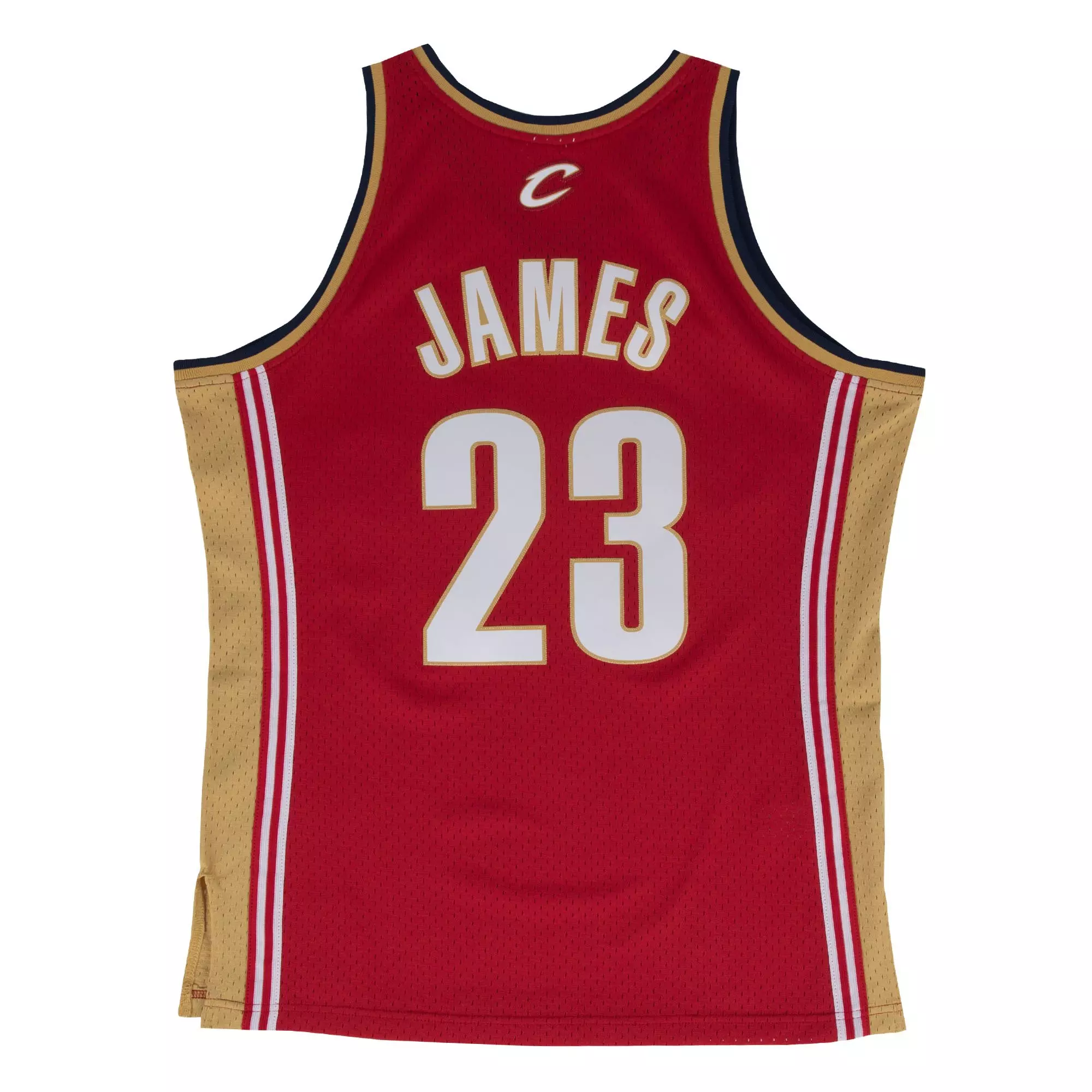 Mitchell & Ness Men's Cleveland Cavaliers Lebron James Road Jersey-Maroon - MAROON