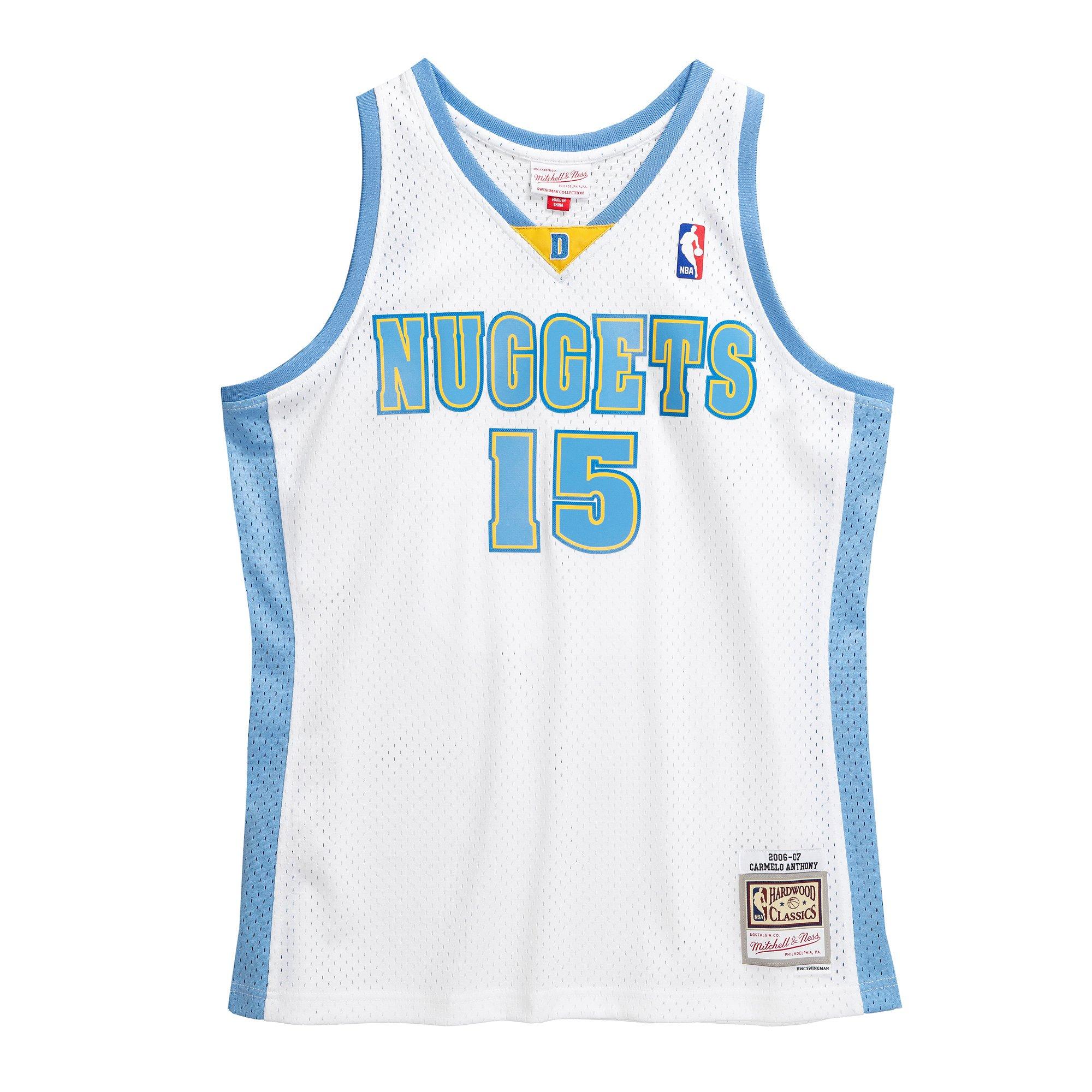 Mitchell & Ness Men's Denver Nuggets Carmelo Anthony Jersey - White - WHITE Thumbnail View 1