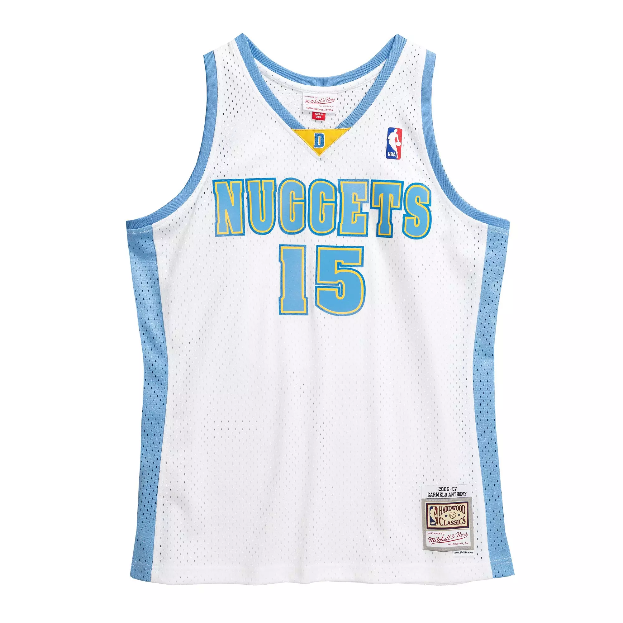 Mitchell & Ness Men's Denver Nuggets Carmelo Anthony Jersey - White - WHITE