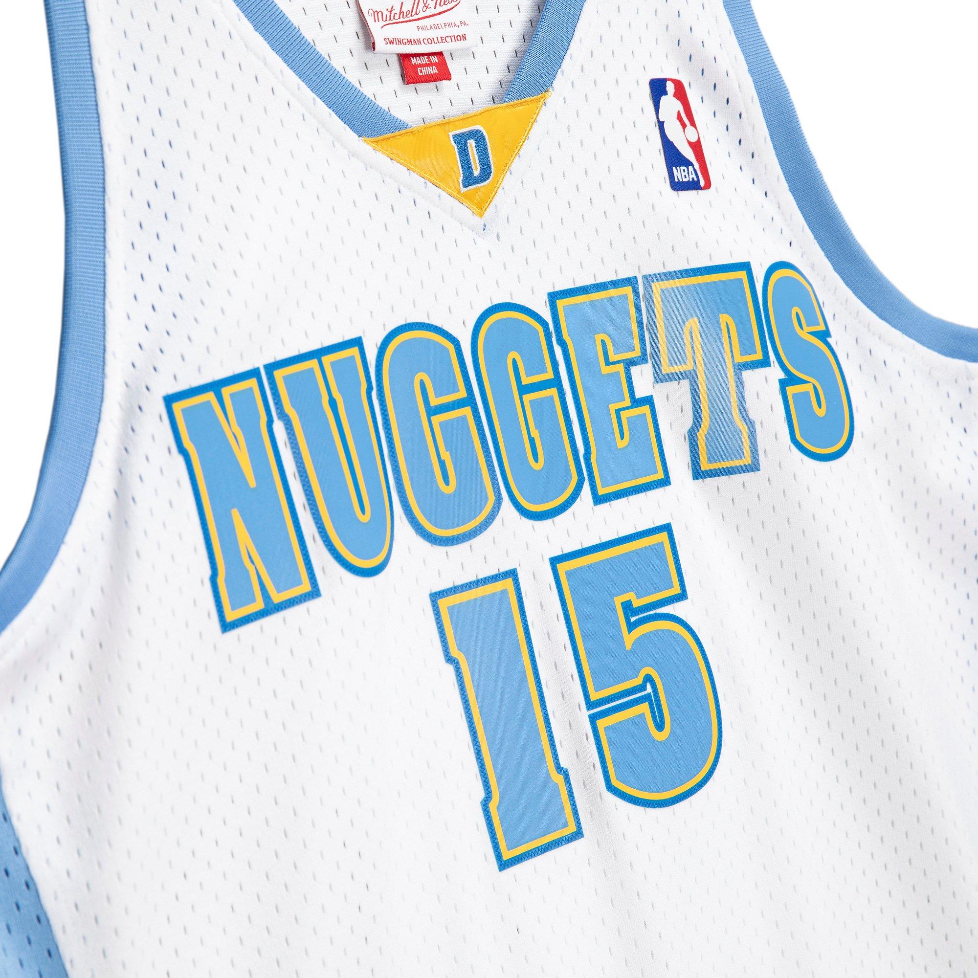 Mitchell & Ness Men's Denver Nuggets Carmelo Anthony Jersey-White - WHITE Thumbnail View 3