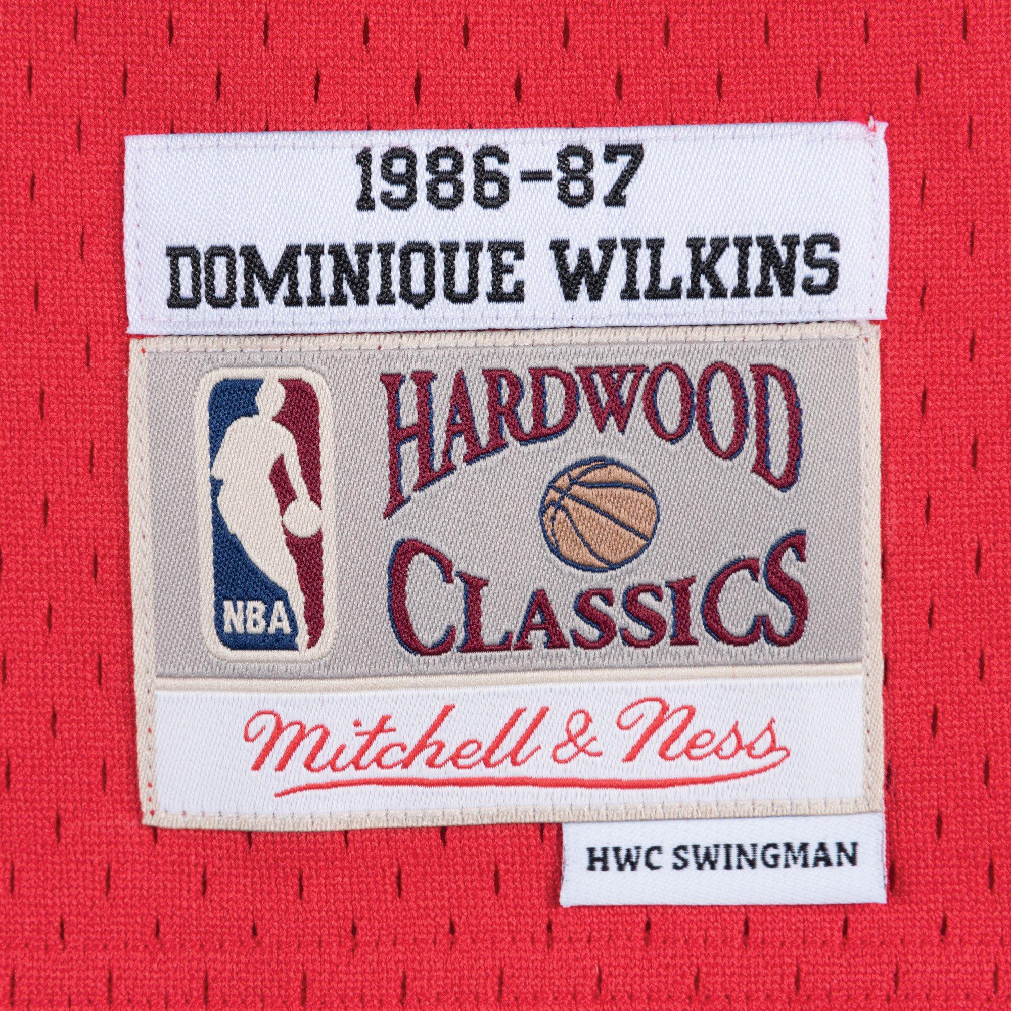 Mitchell & Ness Men's Atlanta Hawks 1986 Dominique Wilkins Road Jersey-Red - SCARLET Thumbnail View 3