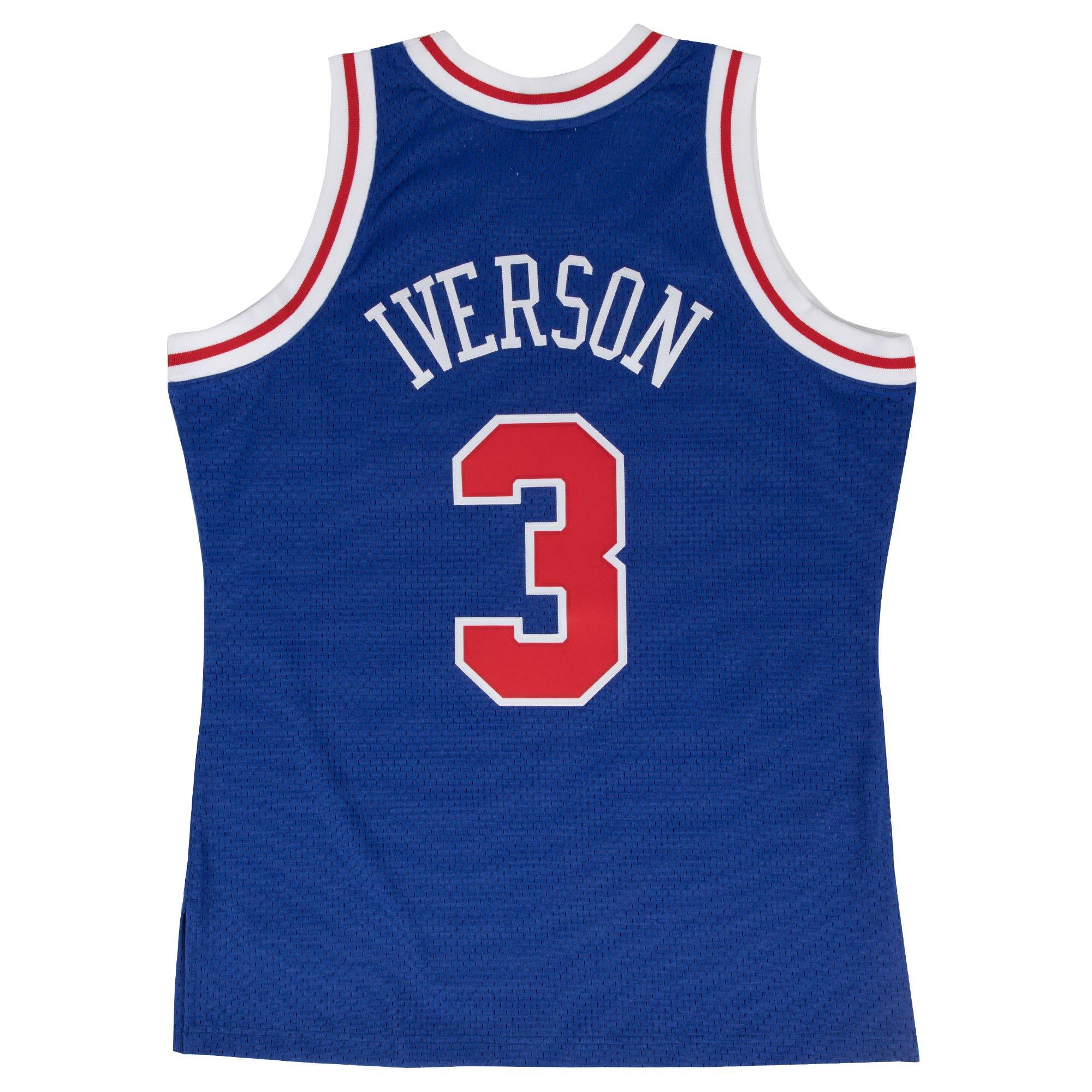 Mitchell & Ness Men's Philadelphia 76ers Alan Iverson Alternate Jersey-Royal - ROYAL Thumbnail View 4