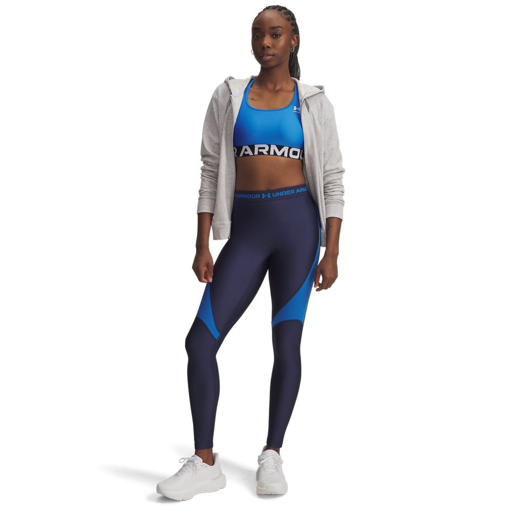 Under Armour Women's HeatGear Rib Leggings - BLUE Thumbnail View 3