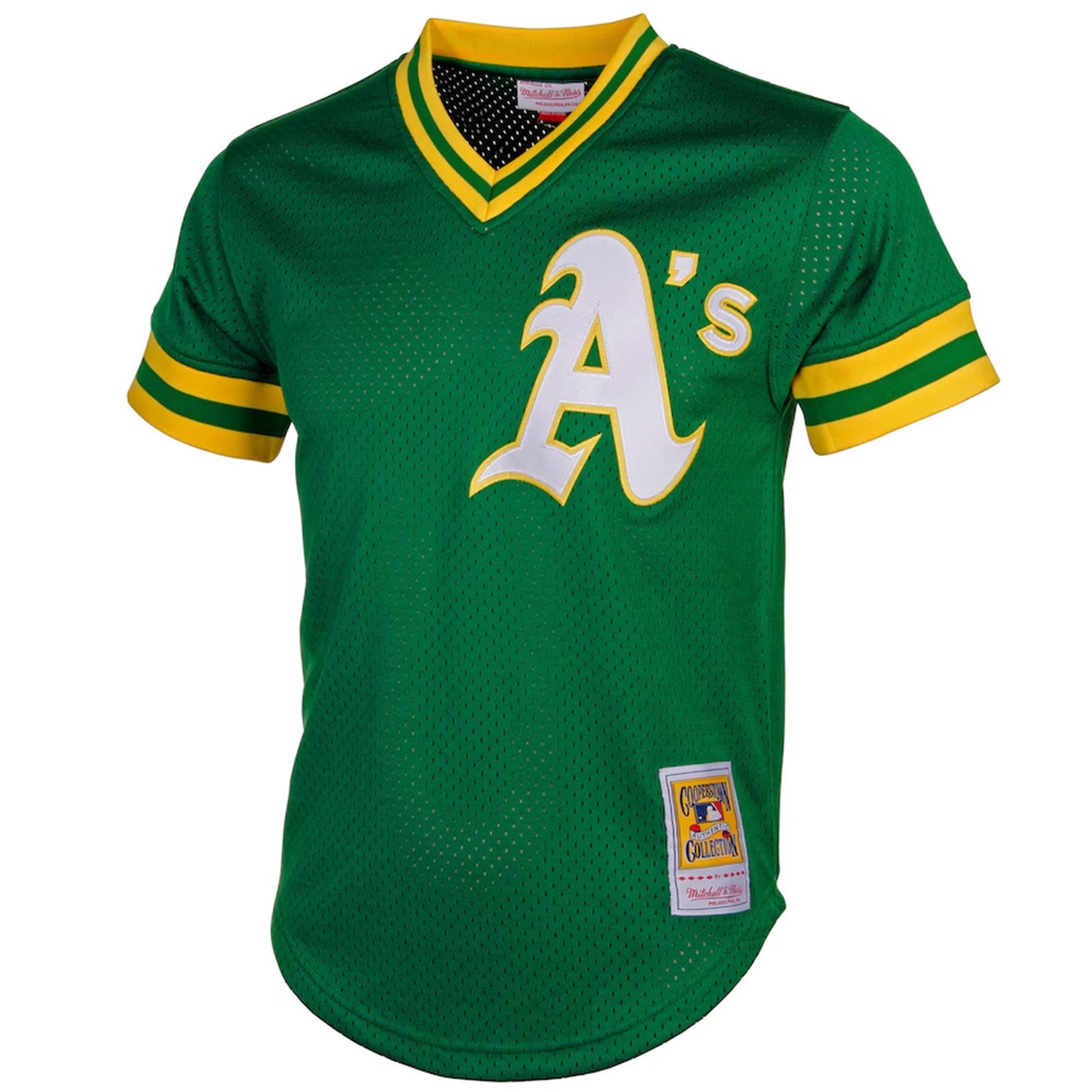 Mitchell & Ness Oakland Athletics Reggie Jackson Batting Practice Jersey-Green - DK GREEN Thumbnail View 1