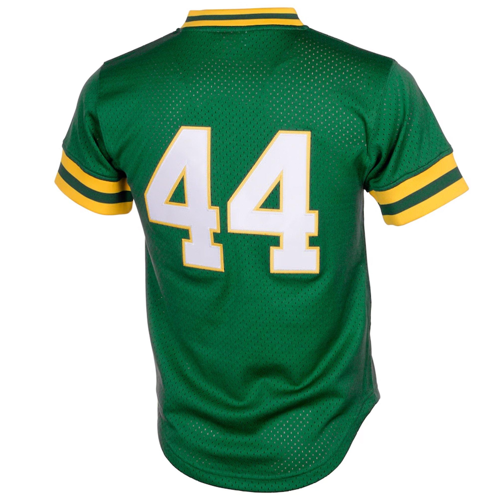 Mitchell & Ness Oakland Athletics Reggie Jackson Batting Practice Jersey-Green - DK GREEN Thumbnail View 2