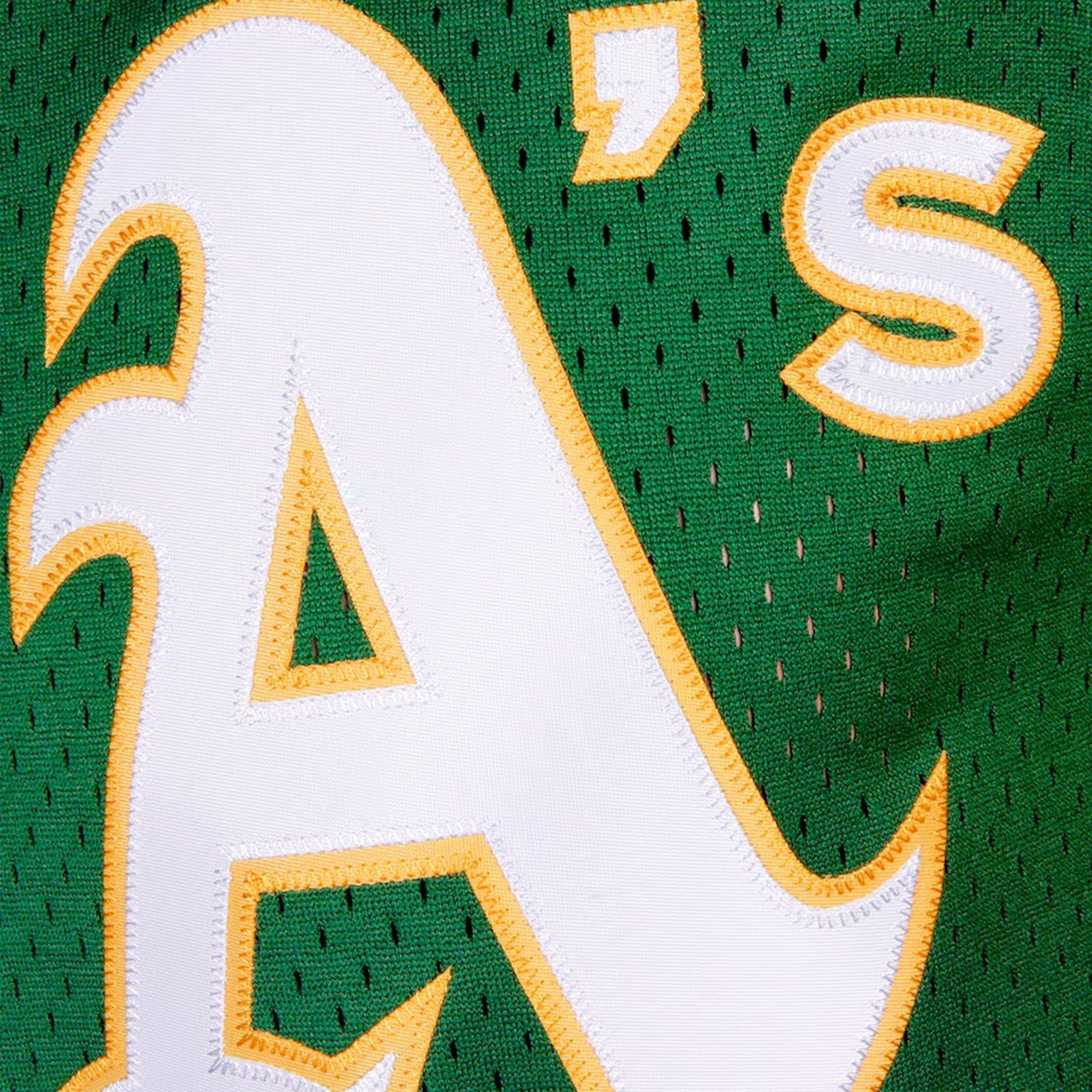 Mitchell & Ness Oakland Athletics Reggie Jackson Batting Practice Jersey-Green - DK GREEN Thumbnail View 3
