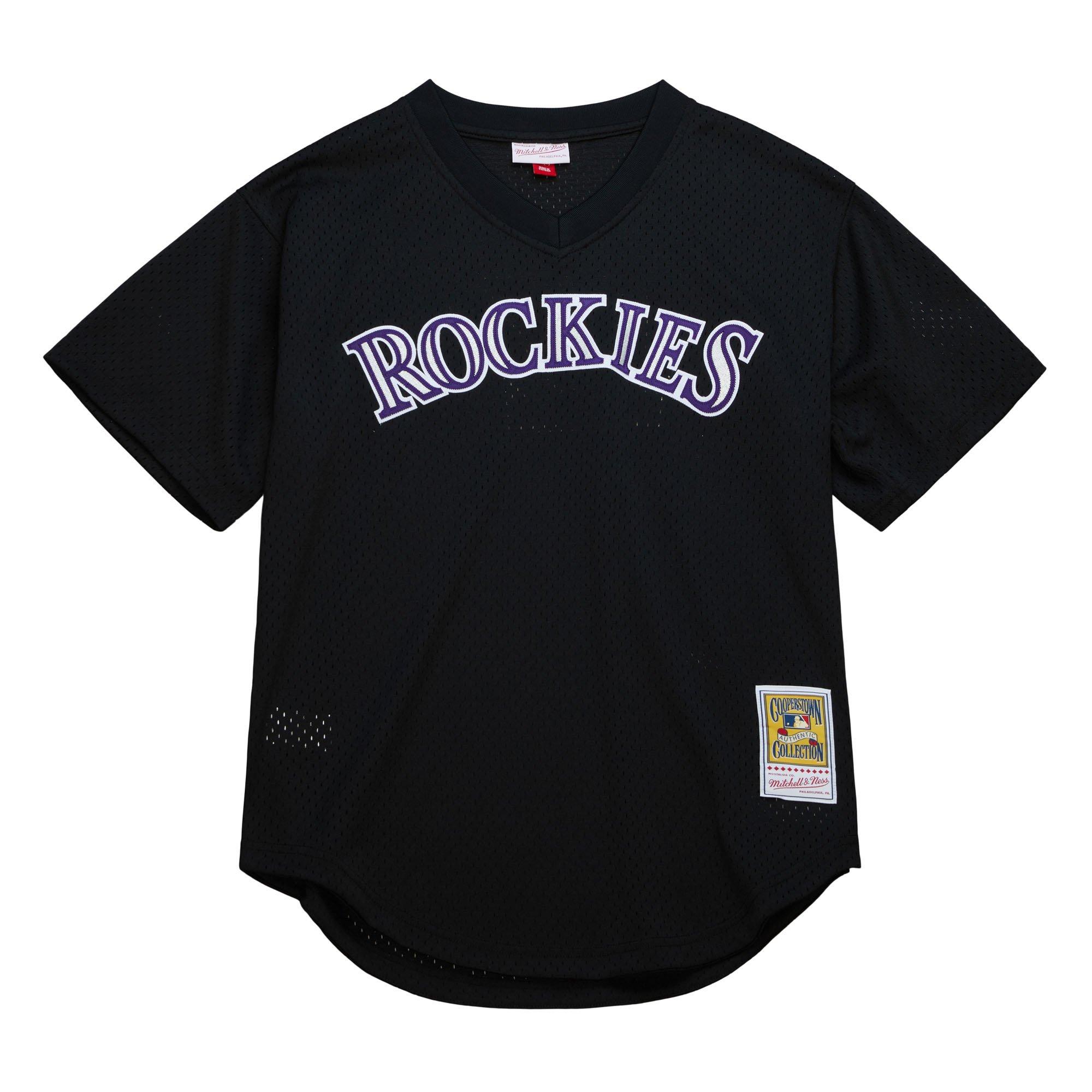 Mitchell & Ness Colorado Rockies Todd Helton  Batting Practice Jersey-Black - BLACK Thumbnail View 1
