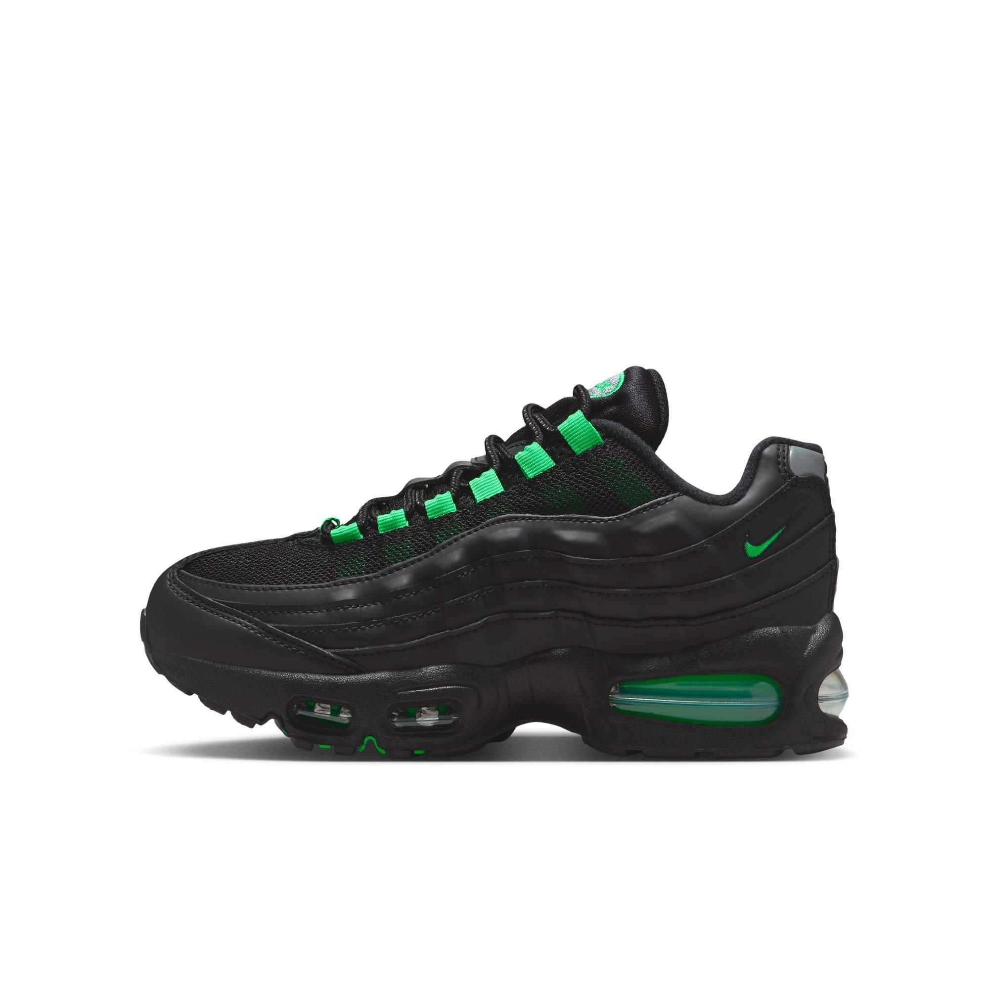 Nike Air Max 95 Grade School Boys' "Black/Green Shock/Pearl Grey" Shoe