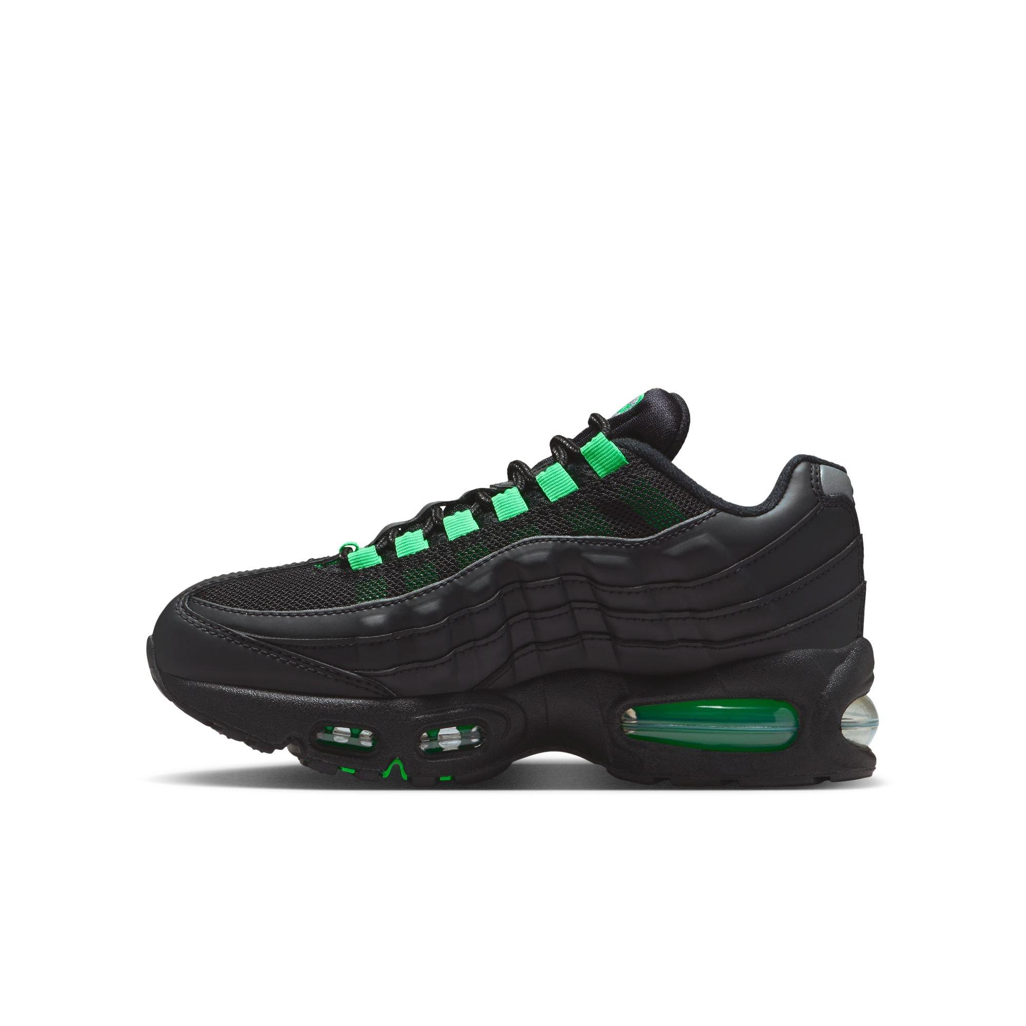 Nike Air Max 95 Grade School Boys' "Black/Green Shock/Pearl Grey" Shoe
