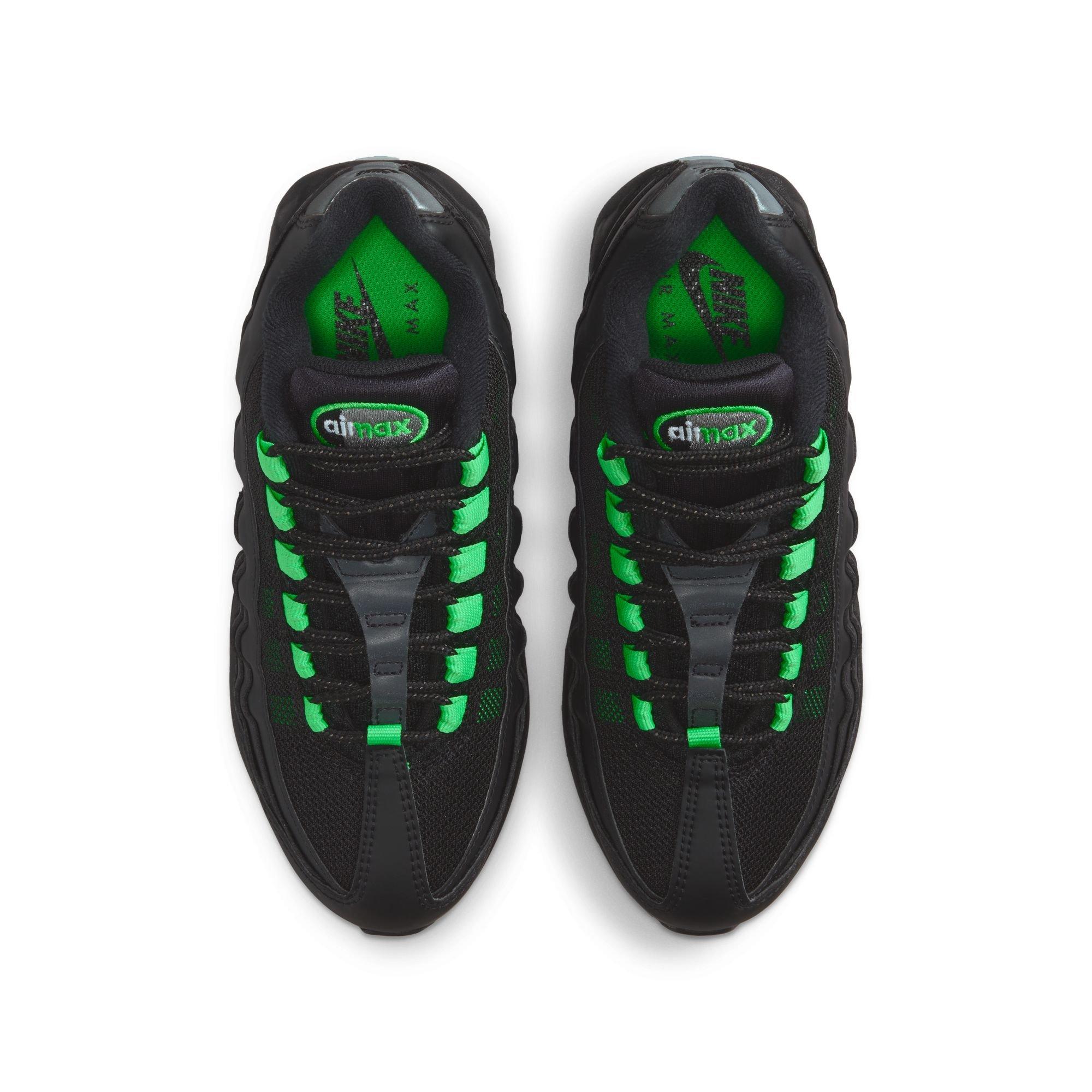 Nike Air Max 95 Grade School Boys' "Black/Green Shock/Pearl Grey" Shoe