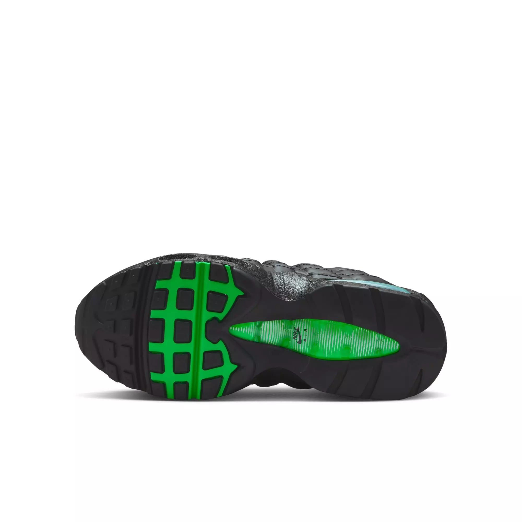 Nike Air Max 95 "Black/Green Shock/Pearl Grey" Grade School Boys' Shoe - BLACK/GREEN