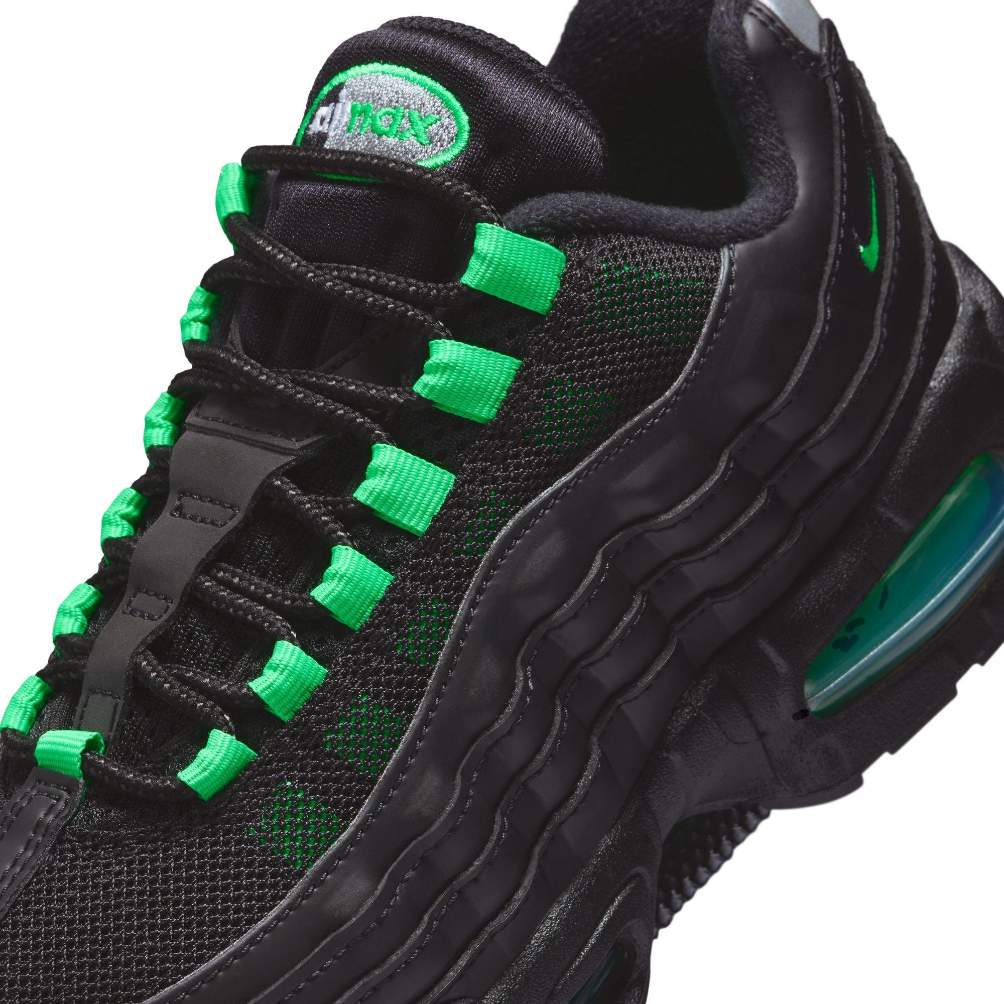 Nike Air Max 95 Grade School Boys' "Black/Green Shock/Pearl Grey" Shoe