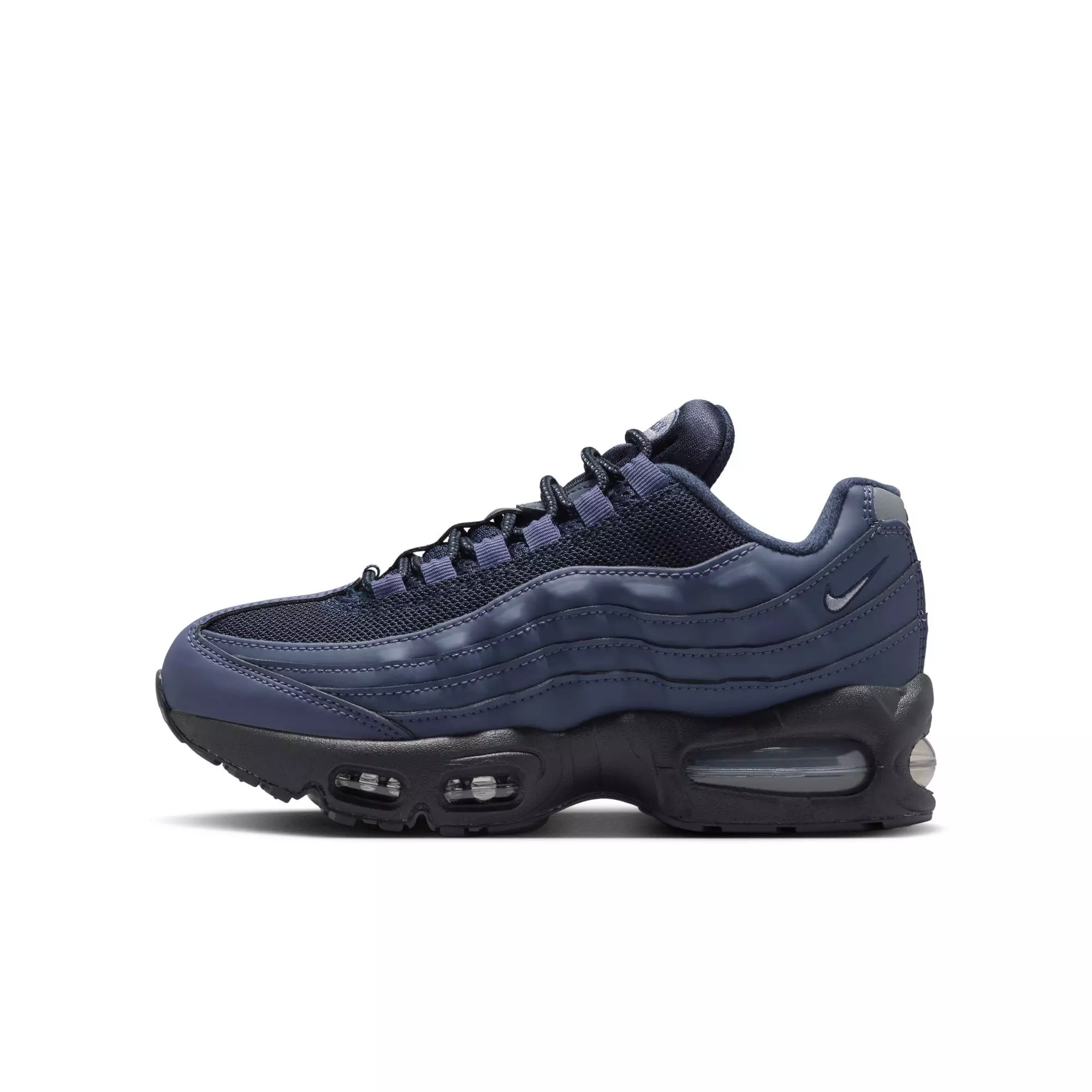 Nike Air Max 95 "Sanded Purple/Wolf Grey/Obsidian" Grade School Boys' Shoe - BLACK/PURPLE
