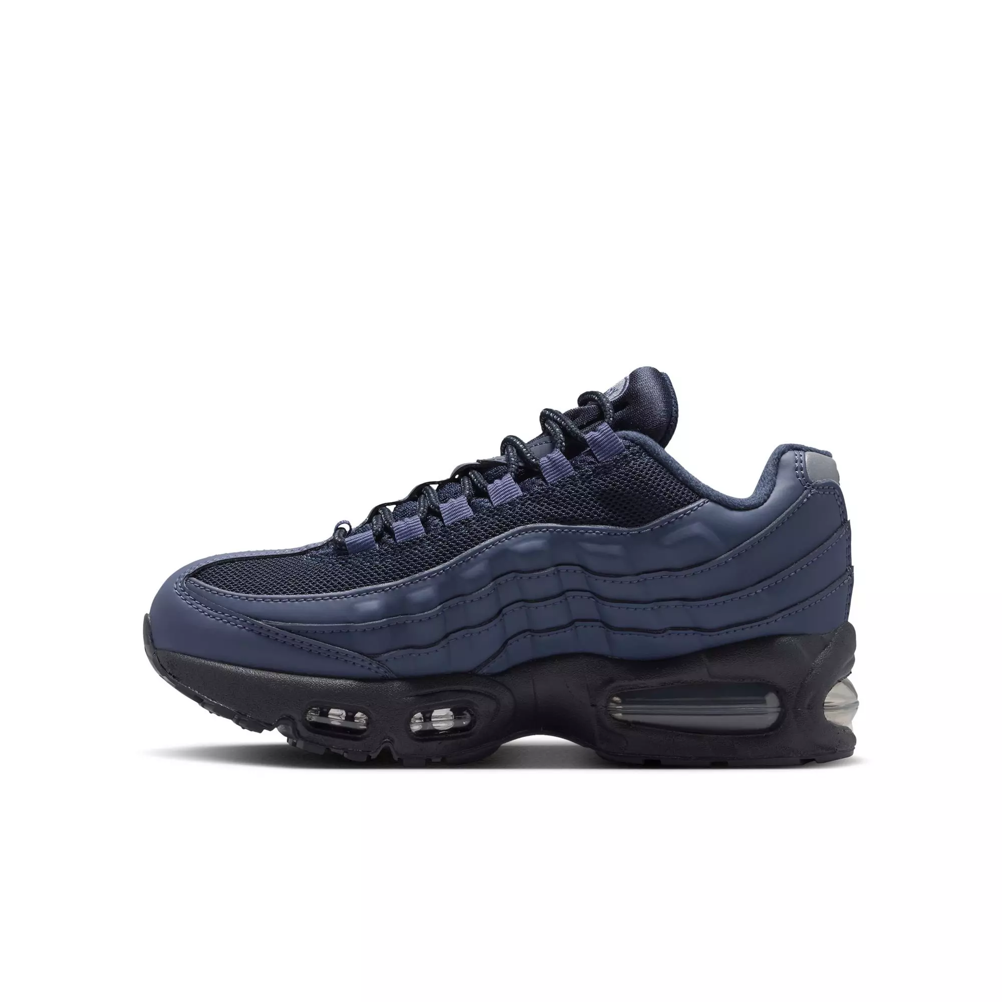 Nike Air Max 95 "Sanded Purple/Wolf Grey/Obsidian" Grade School Boys' Shoe - BLACK/PURPLE
