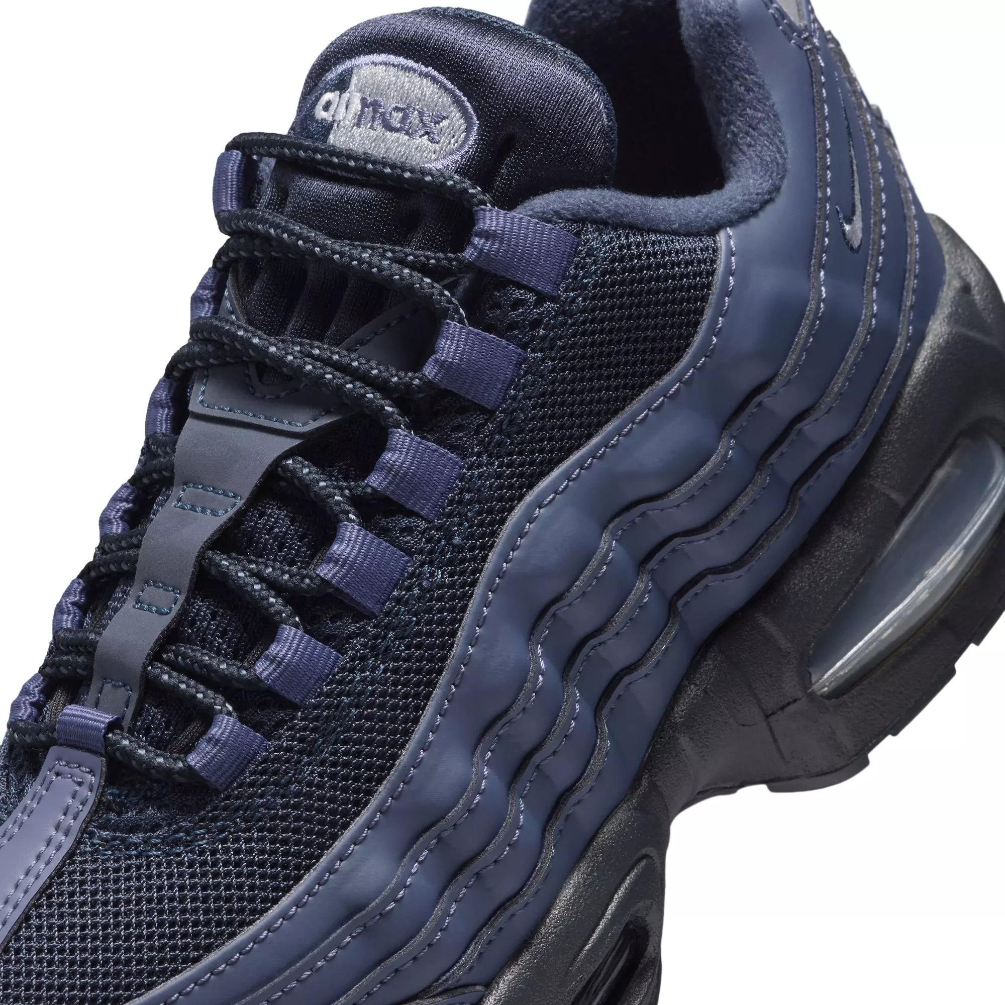 Nike Air Max 95 "Sanded Purple/Wolf Grey/Obsidian" Grade School Boys' Shoe - BLACK/PURPLE