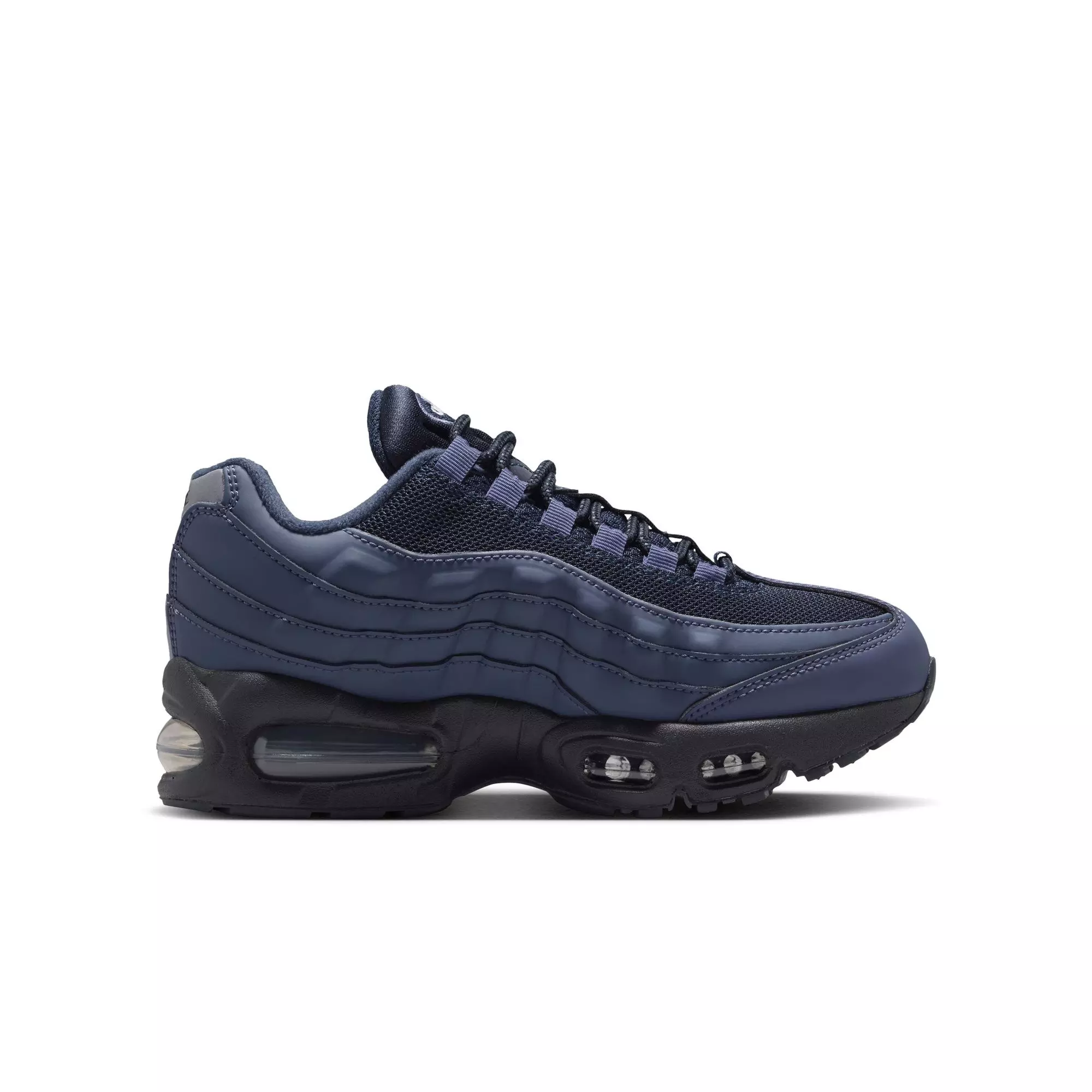 Nike Air Max 95 "Sanded Purple/Wolf Grey/Obsidian" Grade School Boys' Shoe - BLACK/PURPLE