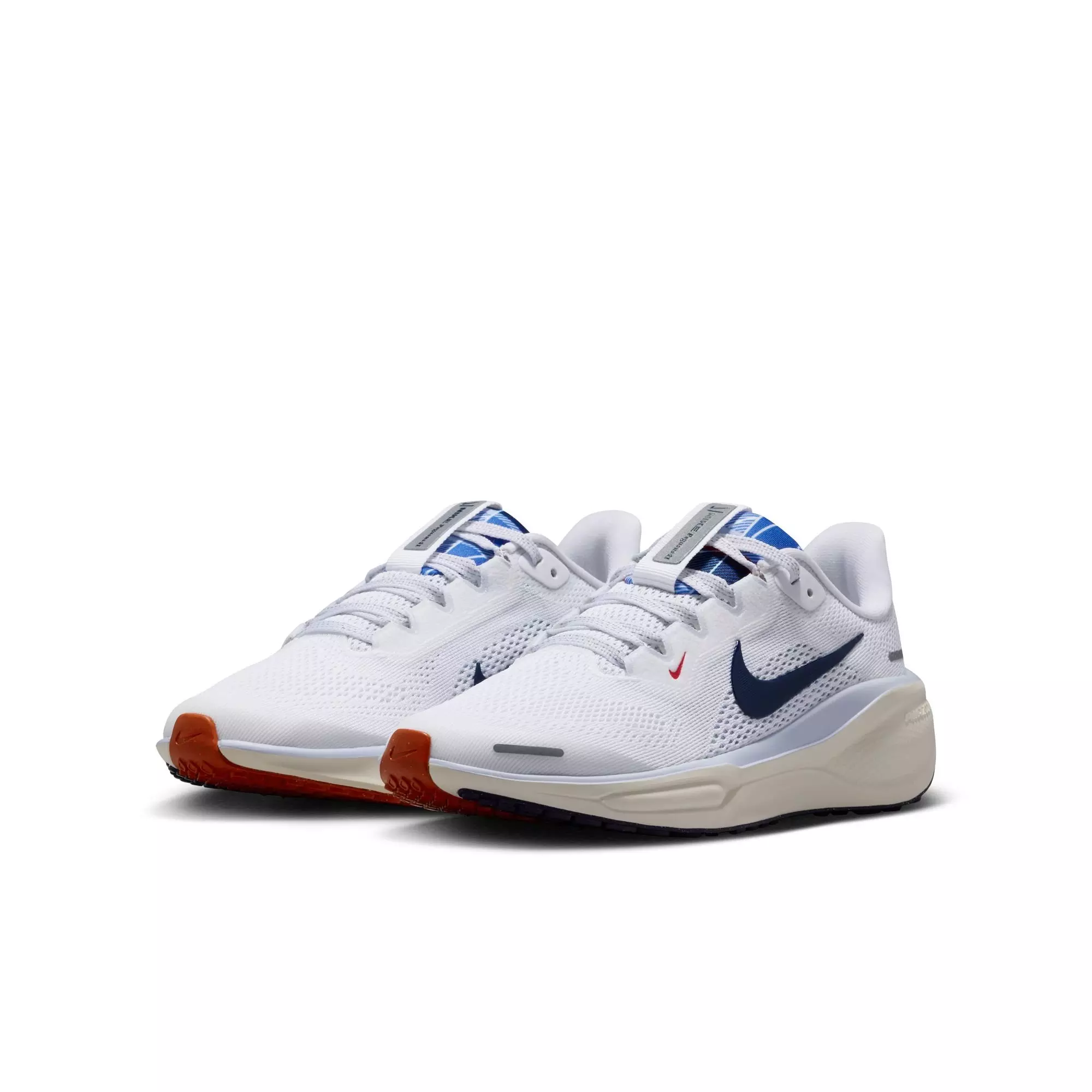 Nike Air Zoom Pegasus 41 "White/Midnight Navy/Soft Pearl/Ghost" Grade School Boys' Shoe - WHITE/NAVY