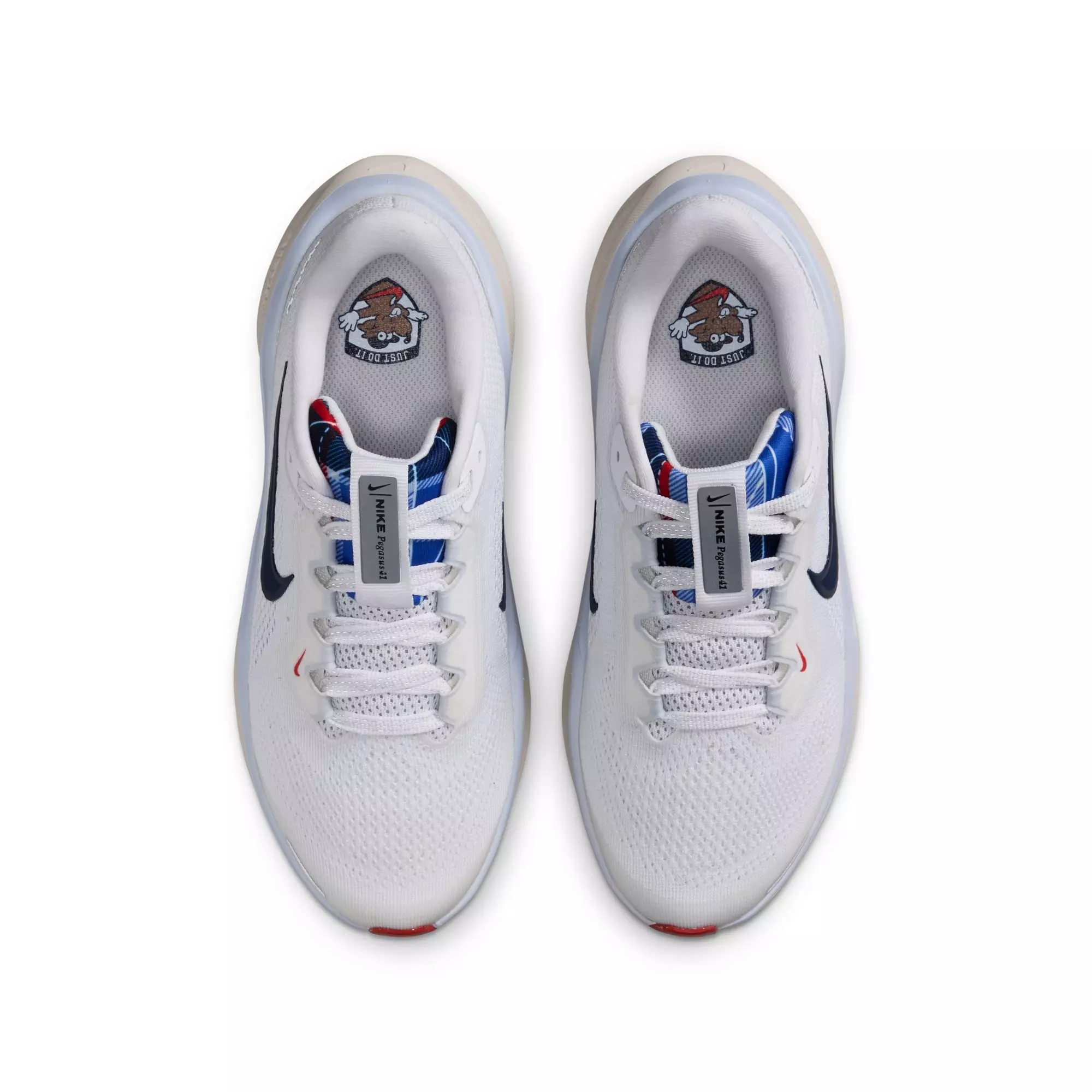Nike Air Zoom Pegasus 41 "White/Midnight Navy/Soft Pearl/Ghost" Grade School Boys' Shoe - WHITE/NAVY
