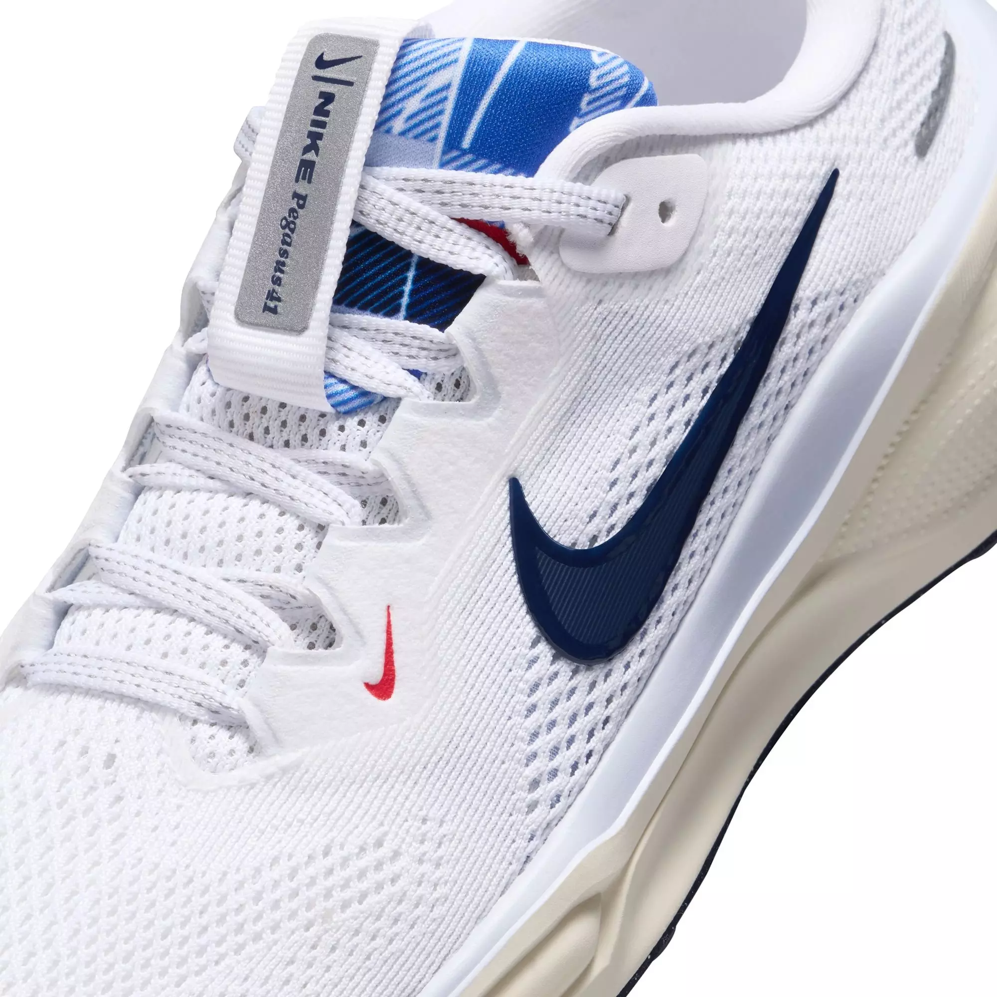 Nike Air Zoom Pegasus 41 "White/Midnight Navy/Soft Pearl/Ghost" Grade School Boys' Shoe - WHITE/NAVY